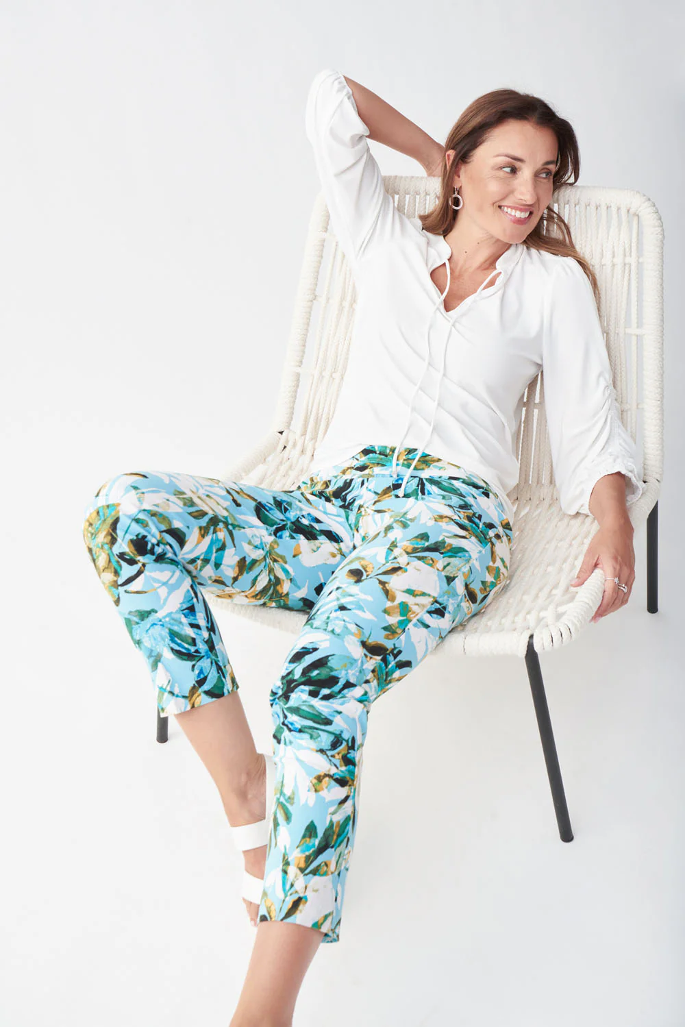 Joseph Ribkoff Blue/Multi Pants Style 221324 - Image 2