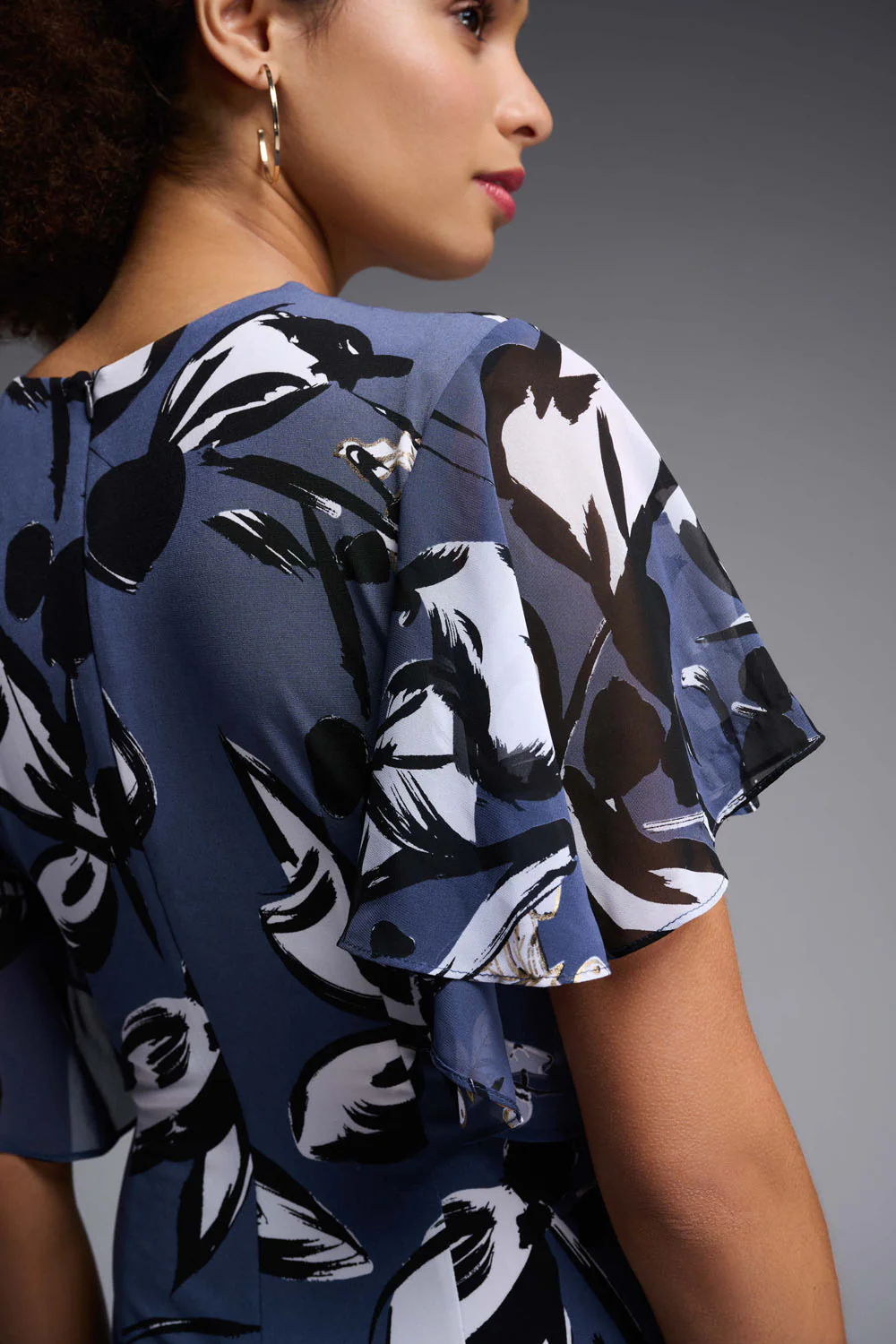 Joseph Ribkoff Blue/Multi Wrap Dress Style 231768 - Image 3