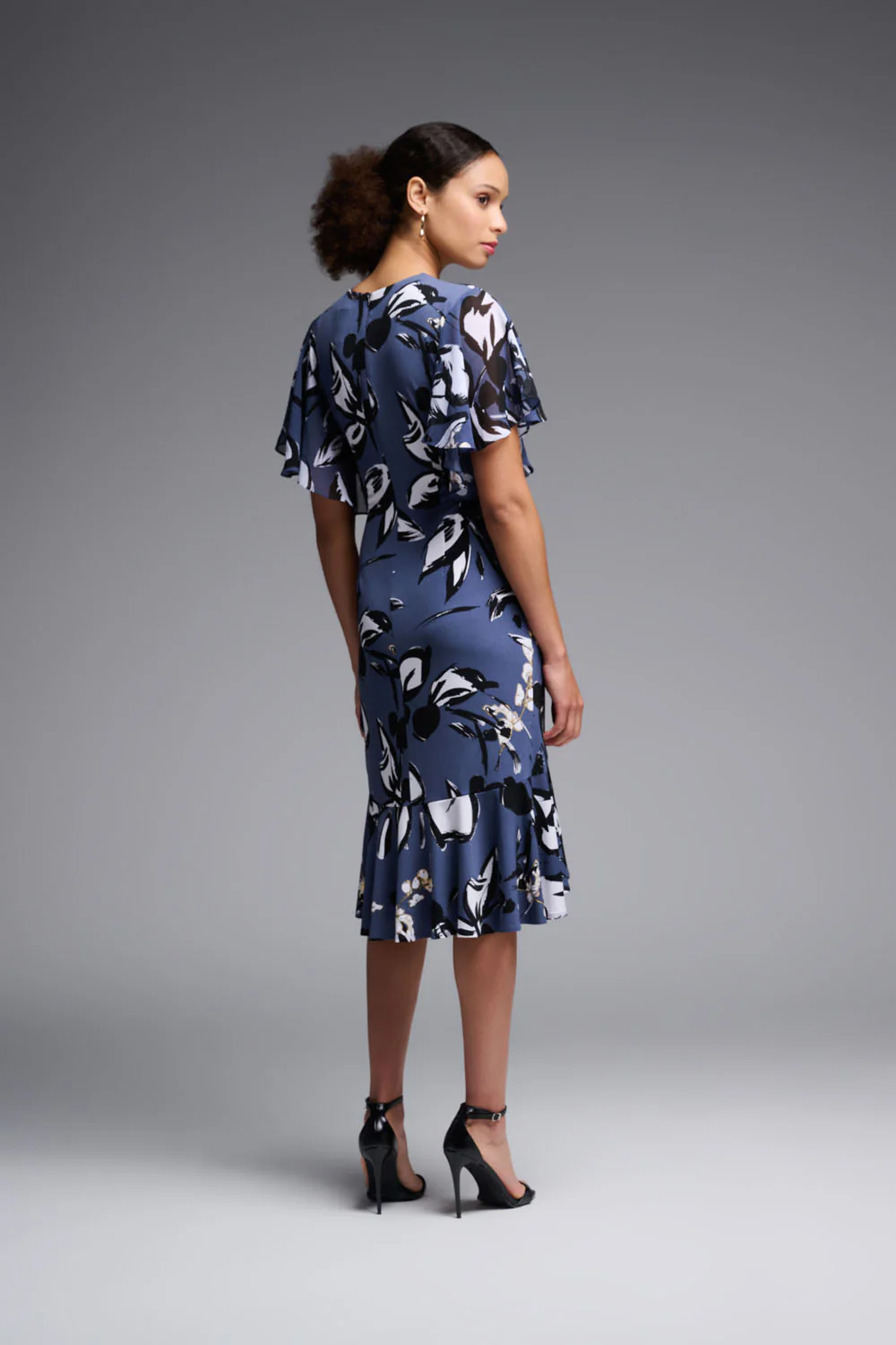 Joseph Ribkoff Blue/Multi Wrap Dress Style 231768 - Image 5