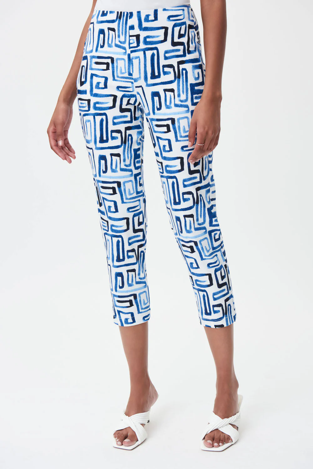 Joseph Ribkoff Blue/Vanilla Cropped Pants Style 232257