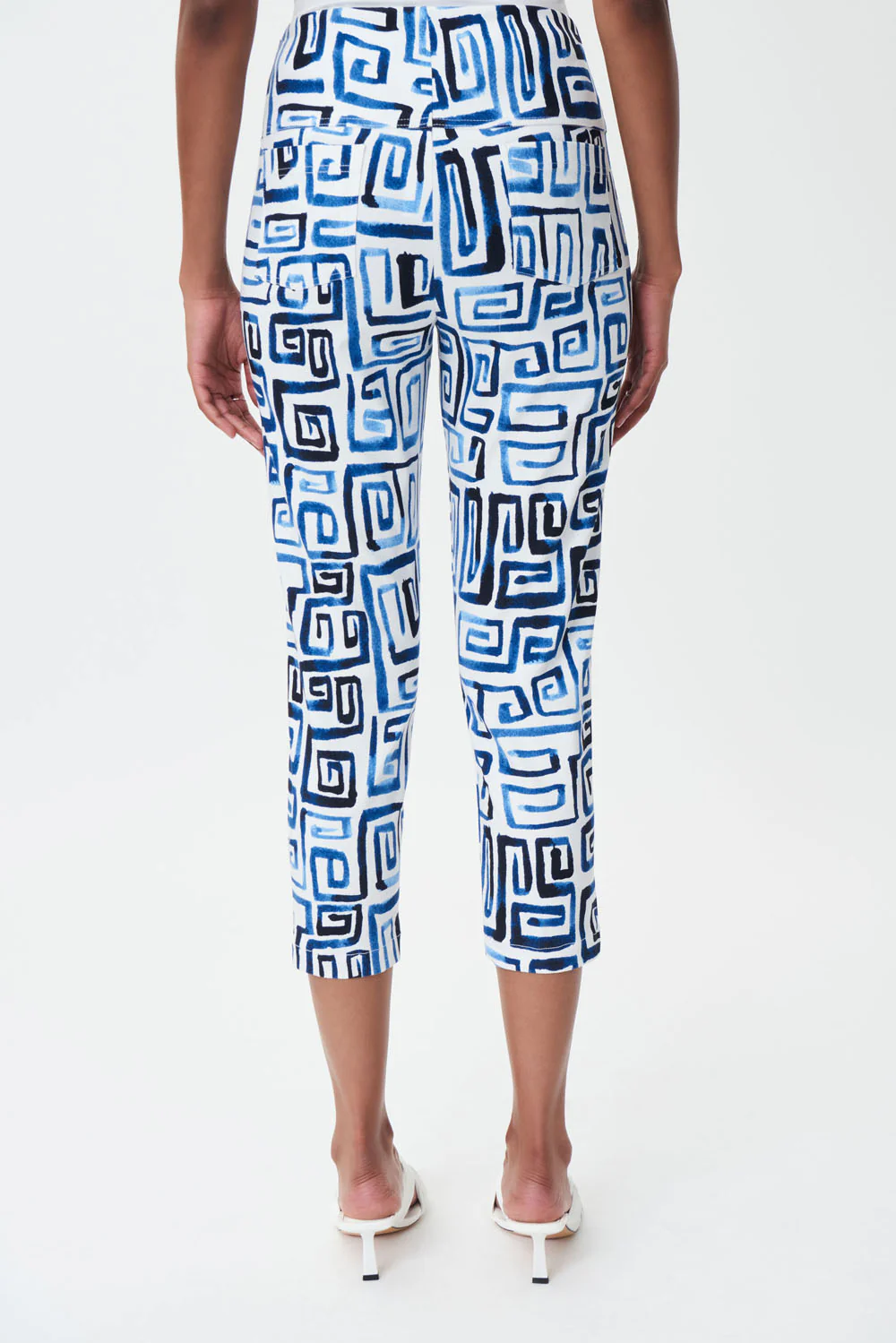 Joseph Ribkoff Blue/Vanilla Cropped Pants Style 232257 - Image 2