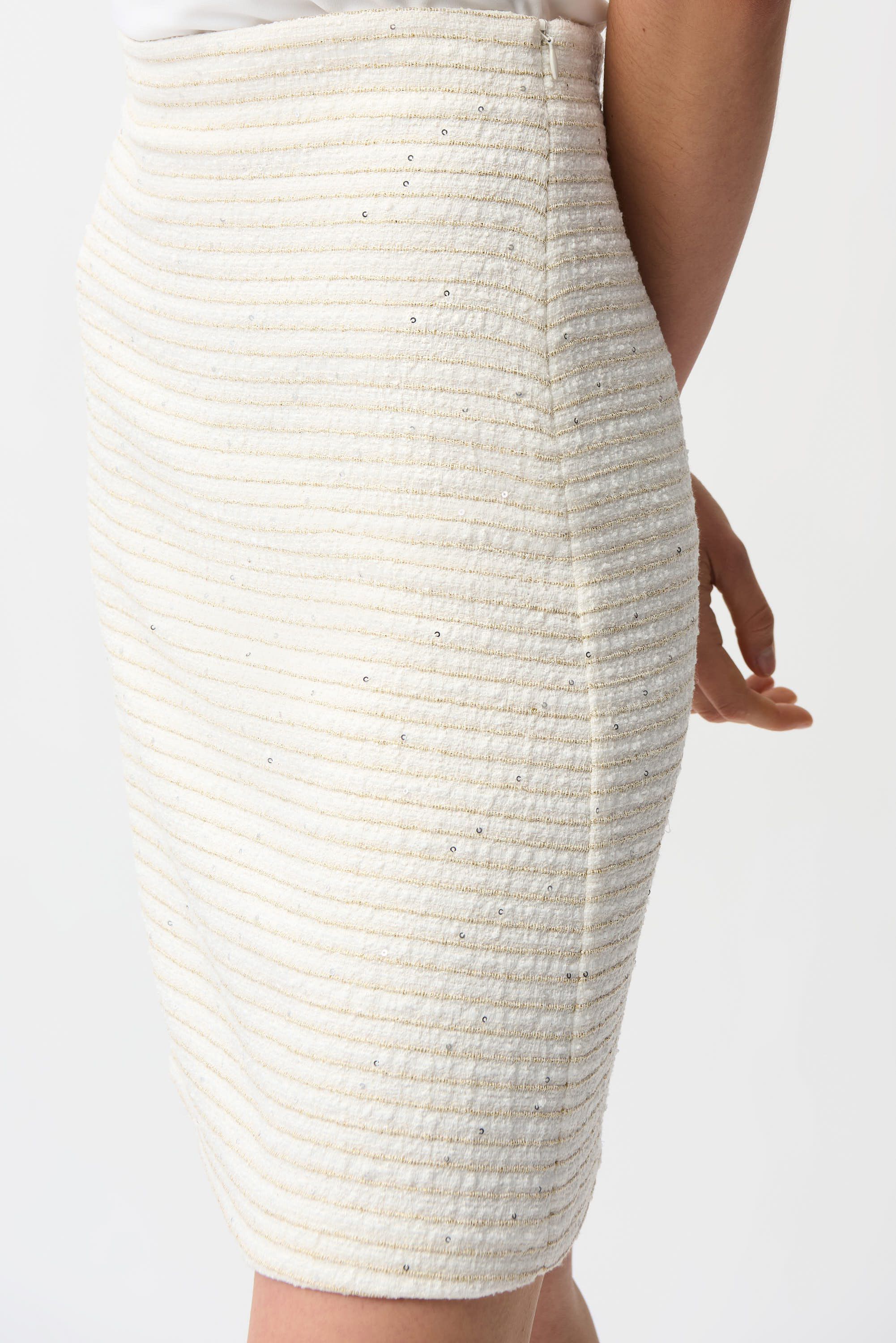 Joseph Ribkoff Bouclé High Waist A-Line Skirt Style 261175 - Image 3