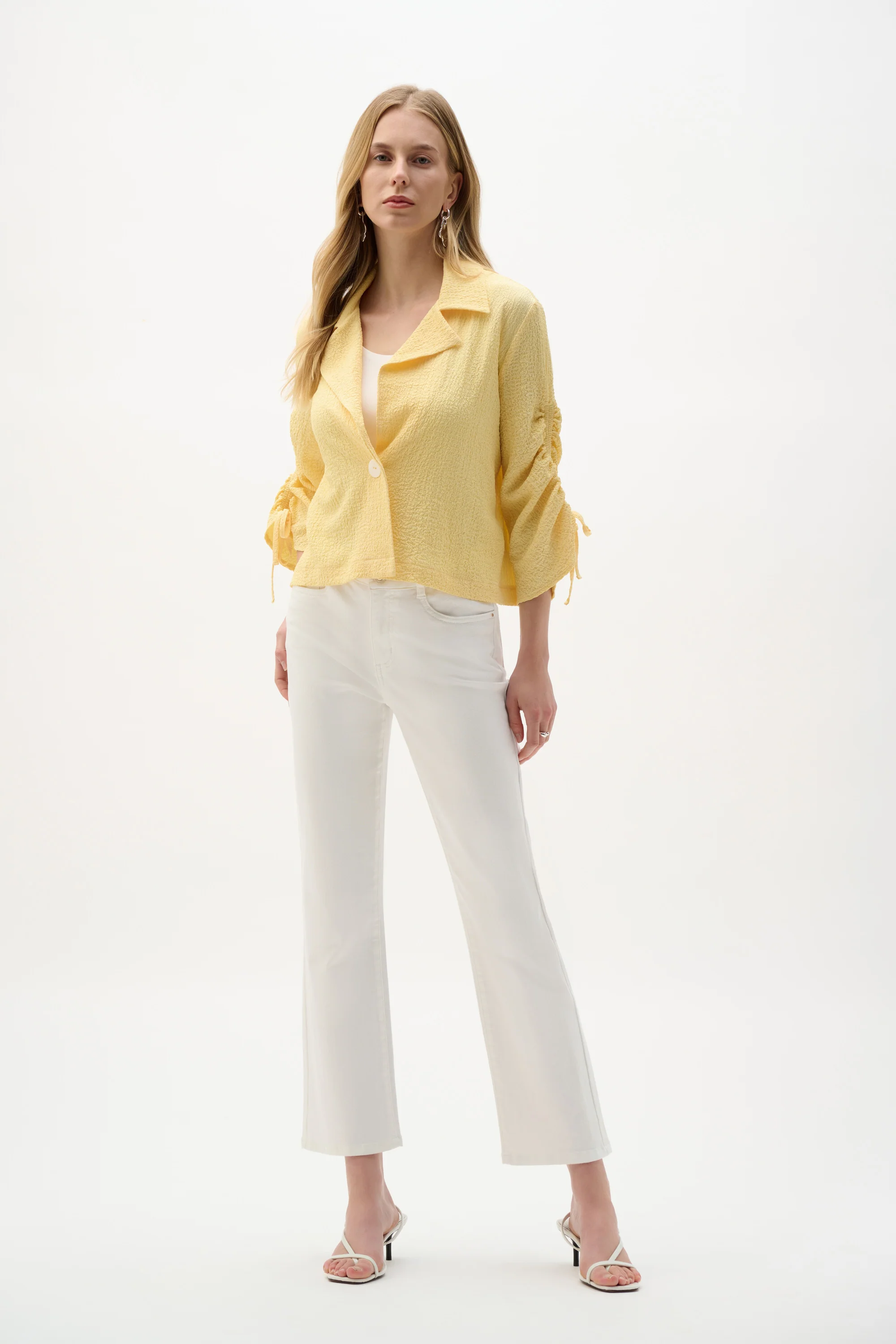 Joseph Ribkoff Boxy Blazer With Shirred Sleeves Style 262143 - Image 2