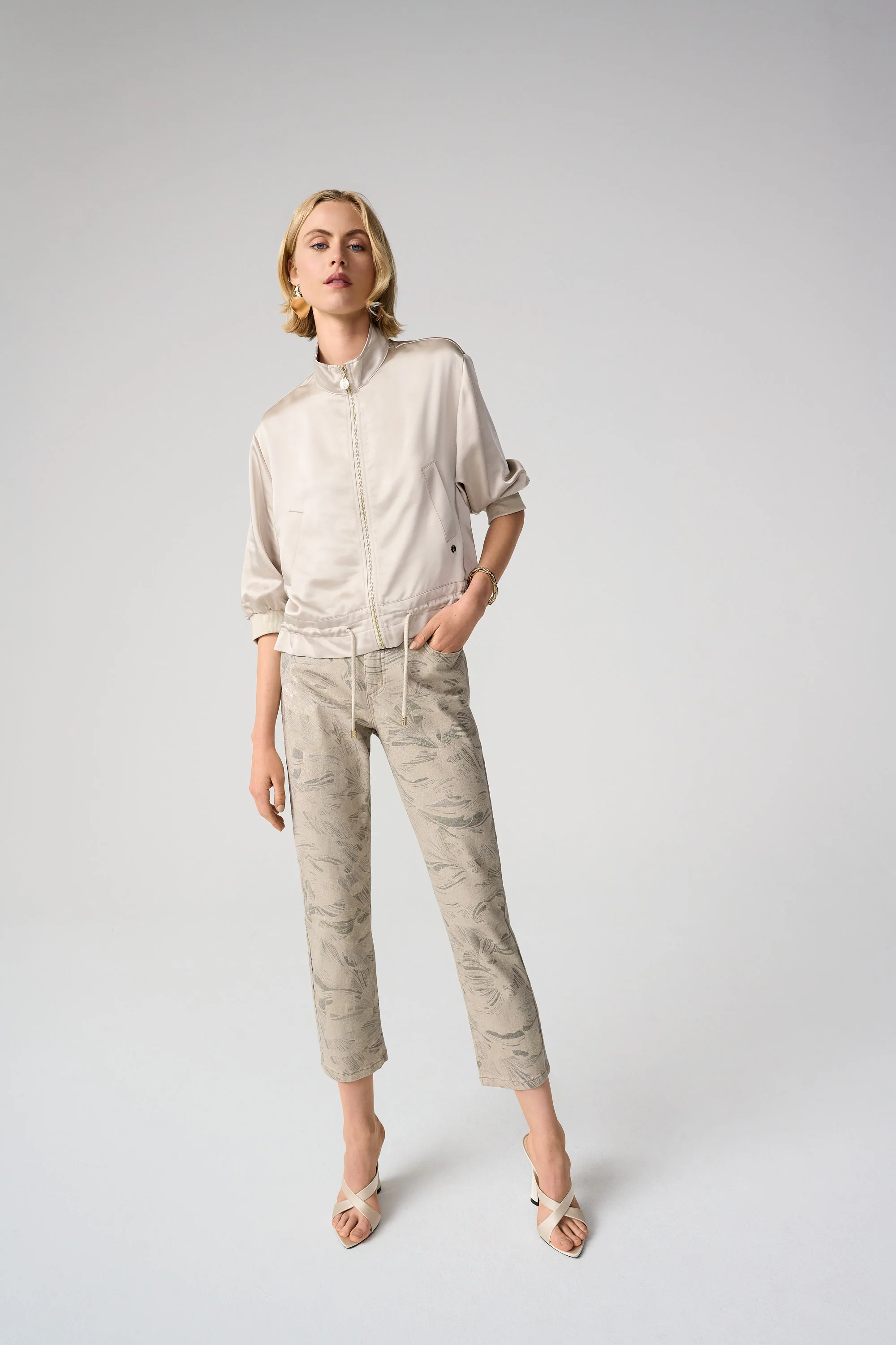 Joseph Ribkoff Boxy Blouson Jacket With Drawstring Hem Style 261913 - Image 5