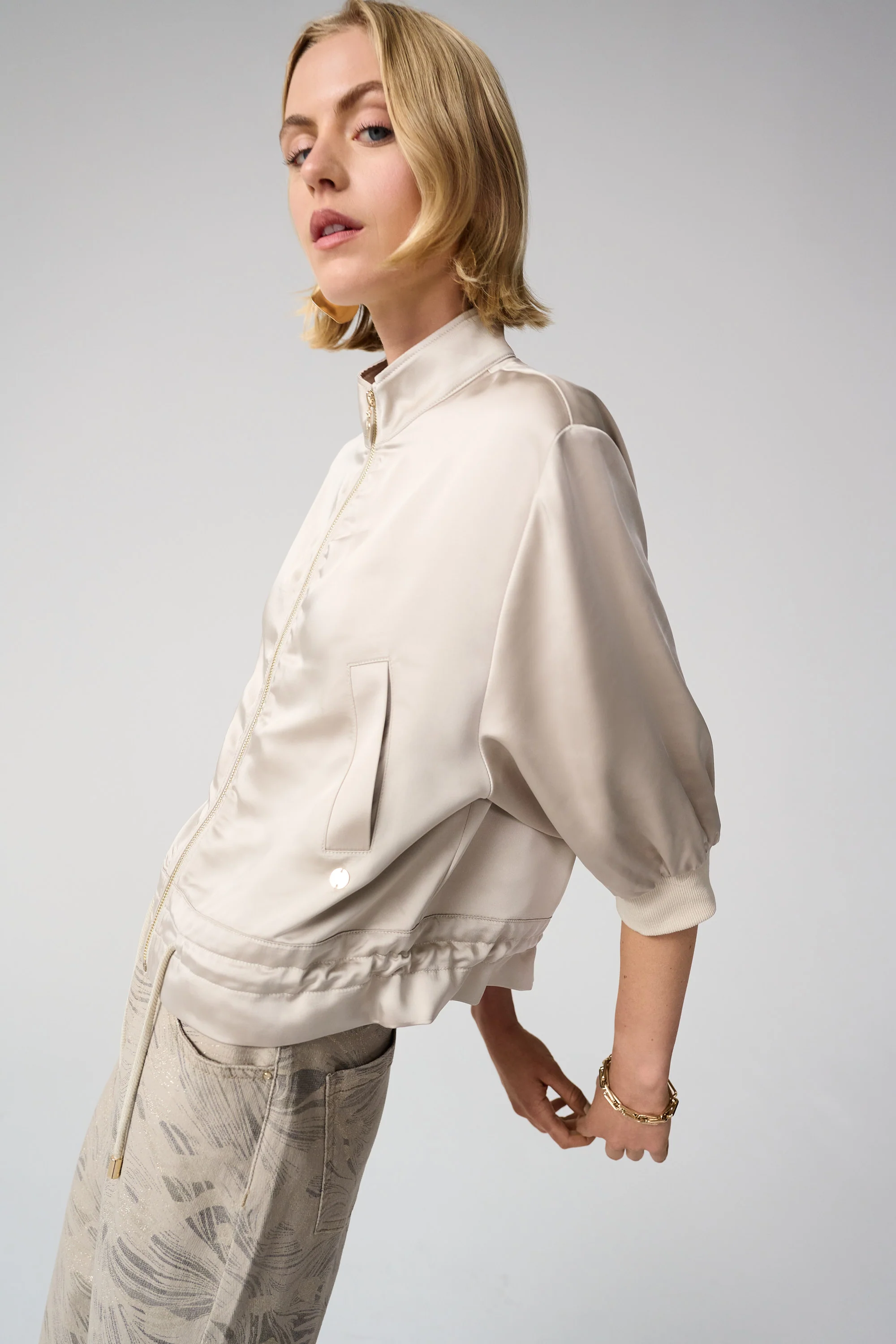 Joseph Ribkoff Boxy Blouson Jacket With Drawstring Hem Style 261913 - Image 6
