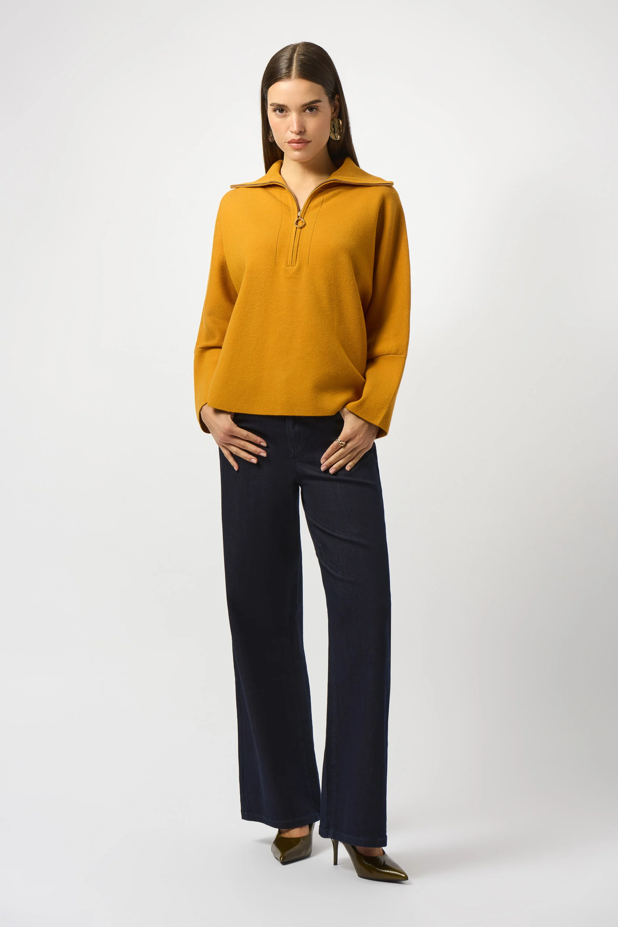 Joseph Ribkoff Boxy Pullover With Zipped Collar Style 253963 - Image 3