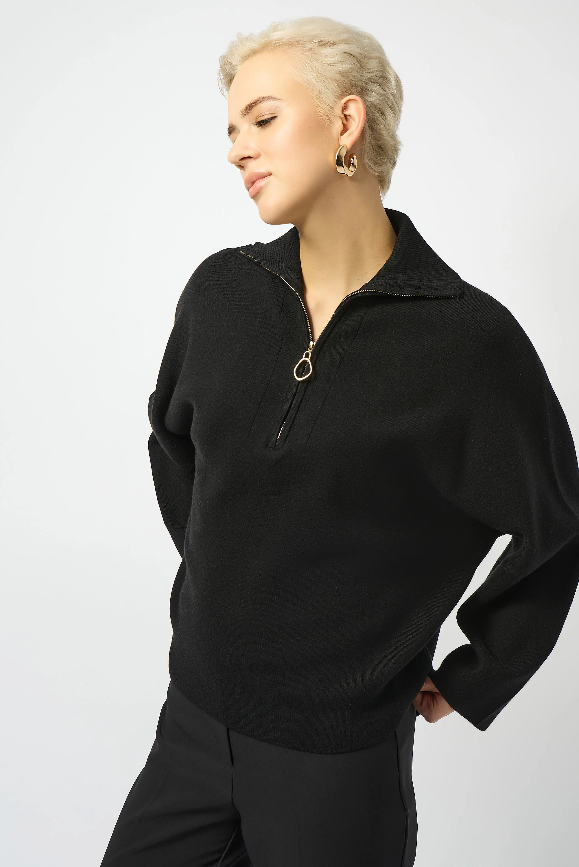 Joseph Ribkoff Boxy Pullover With Zipped Collar Style 253963 - Image 7