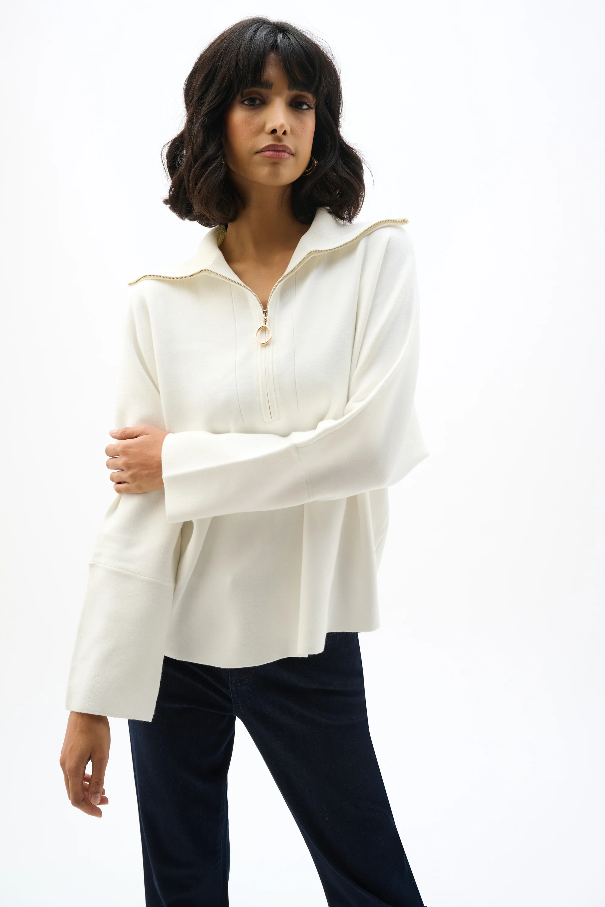 Joseph Ribkoff Boxy Pullover With Zipped Collar Style 253963 - Image 9