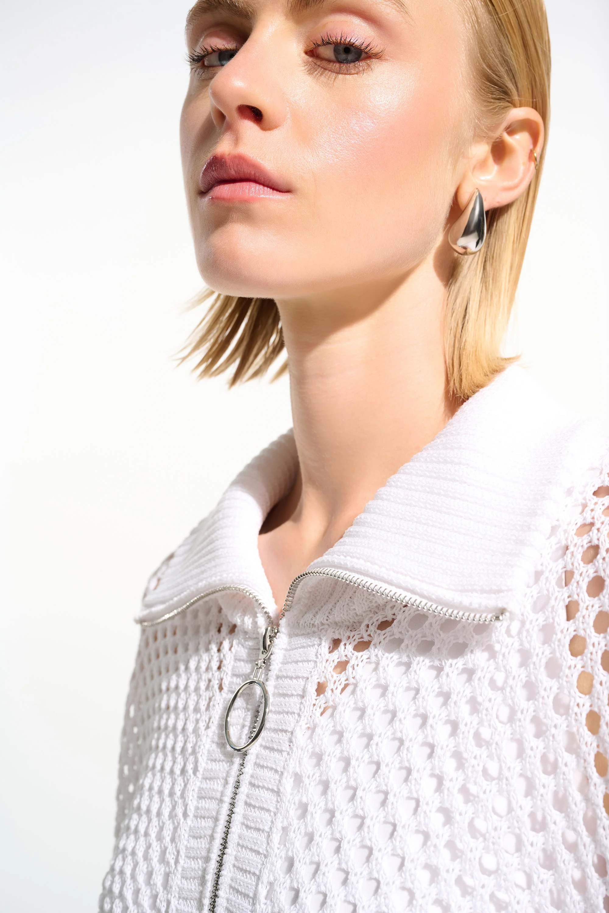 Joseph Ribkoff Boxy Sweater Knit With Zipped Neckline Style 261634 - Image 8