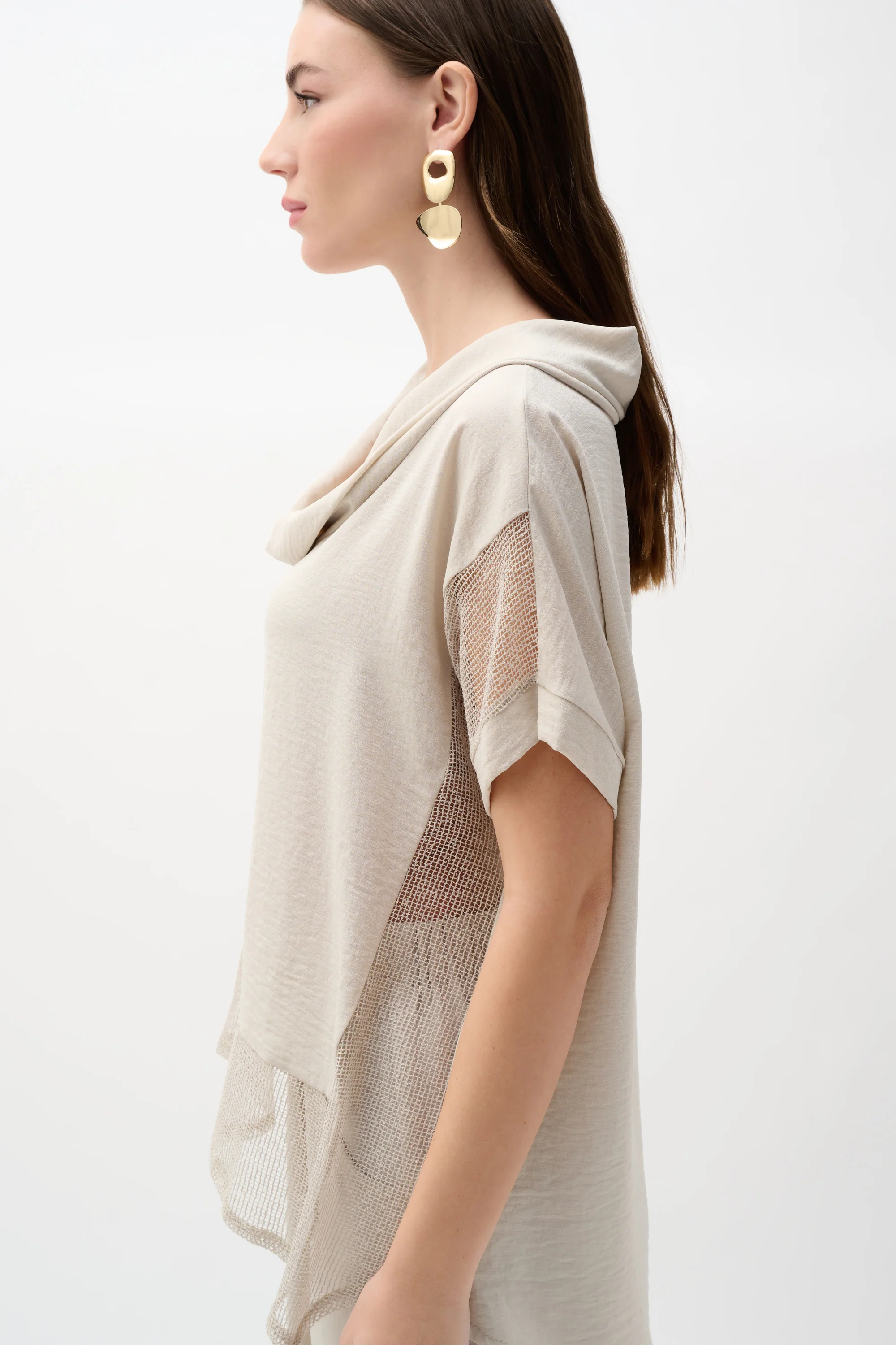 Joseph Ribkoff Boxy Top With Cowl Collar Style 262045 - Image 3