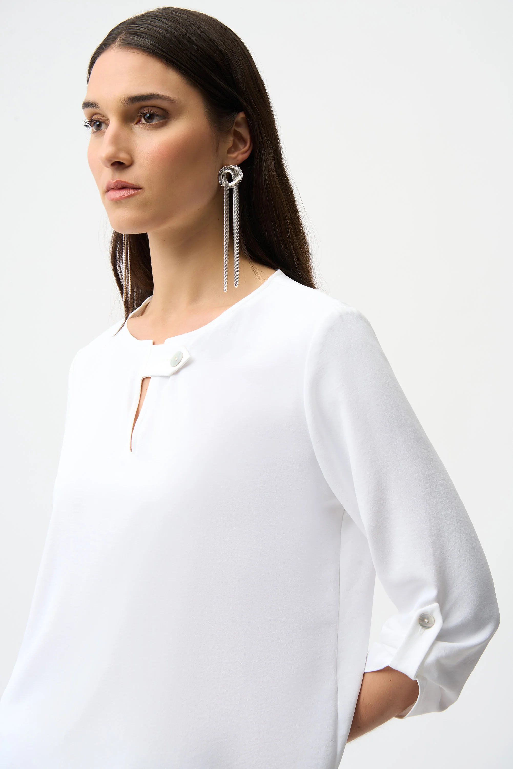 Joseph Ribkoff Boxy Top With Keyhole Neckline Style 261036 - Image 7