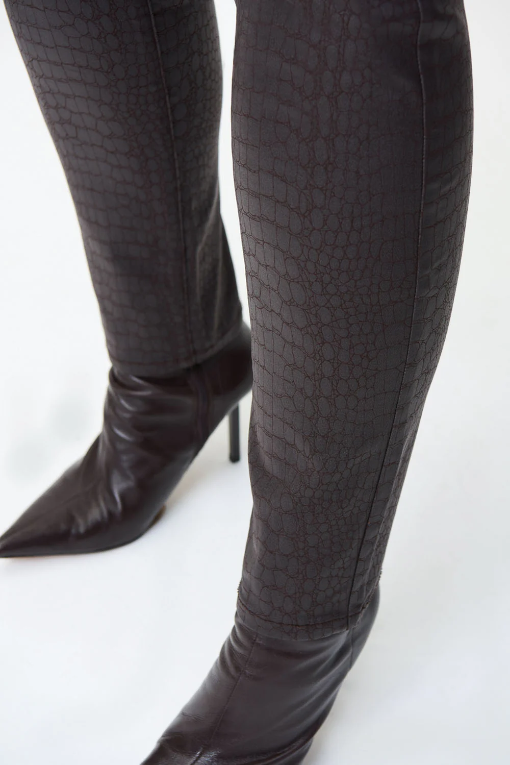 Joseph Ribkoff Brown Croc Print Pants Style 224943 - Image 3