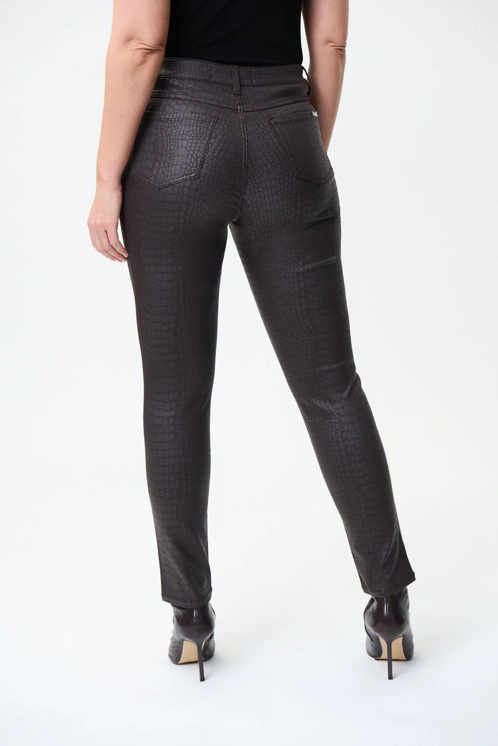 Joseph Ribkoff Brown Croc Print Pants Style 224943 - Image 4