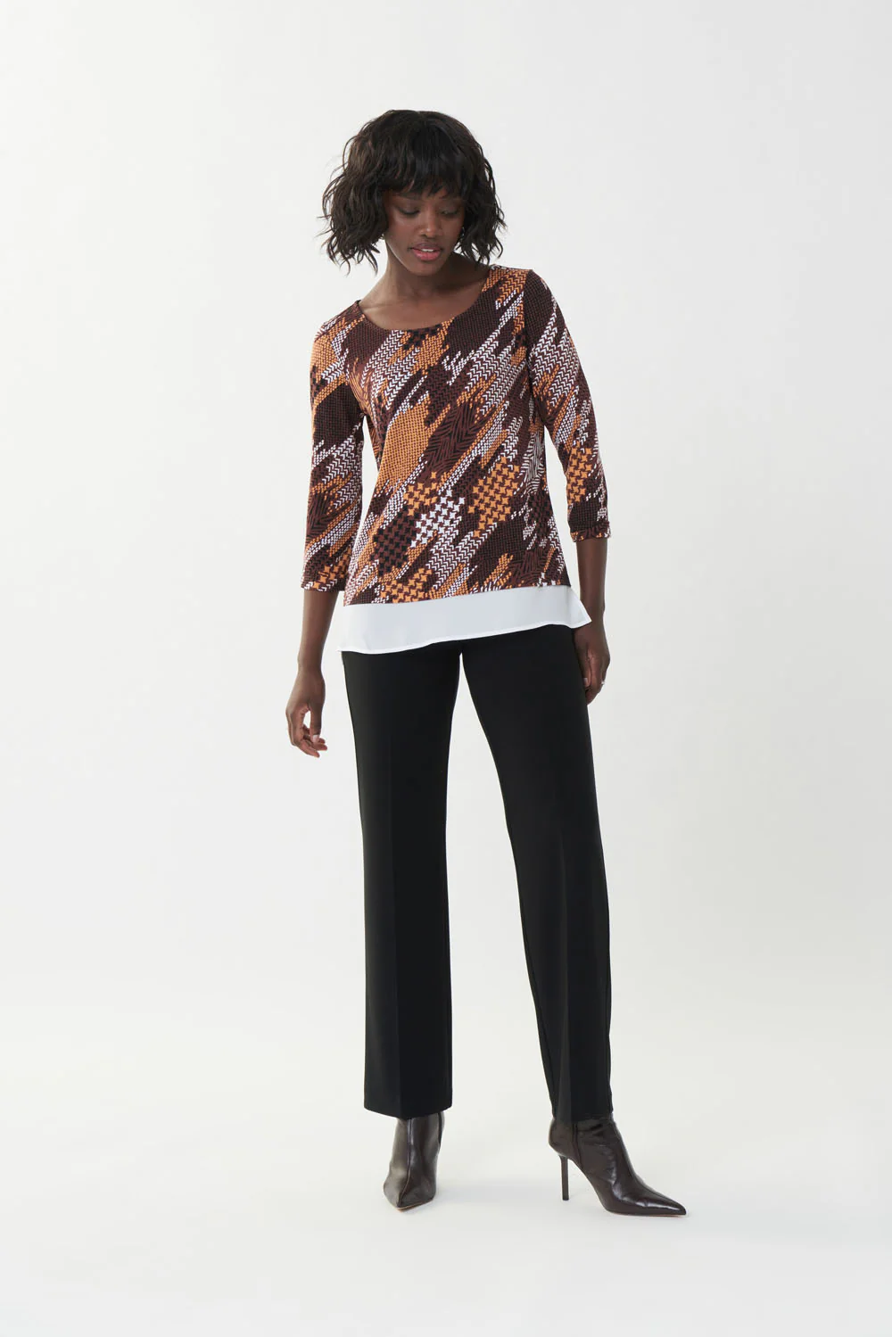 Joseph Ribkoff Brown/Multi Top Style 223146 - Image 5