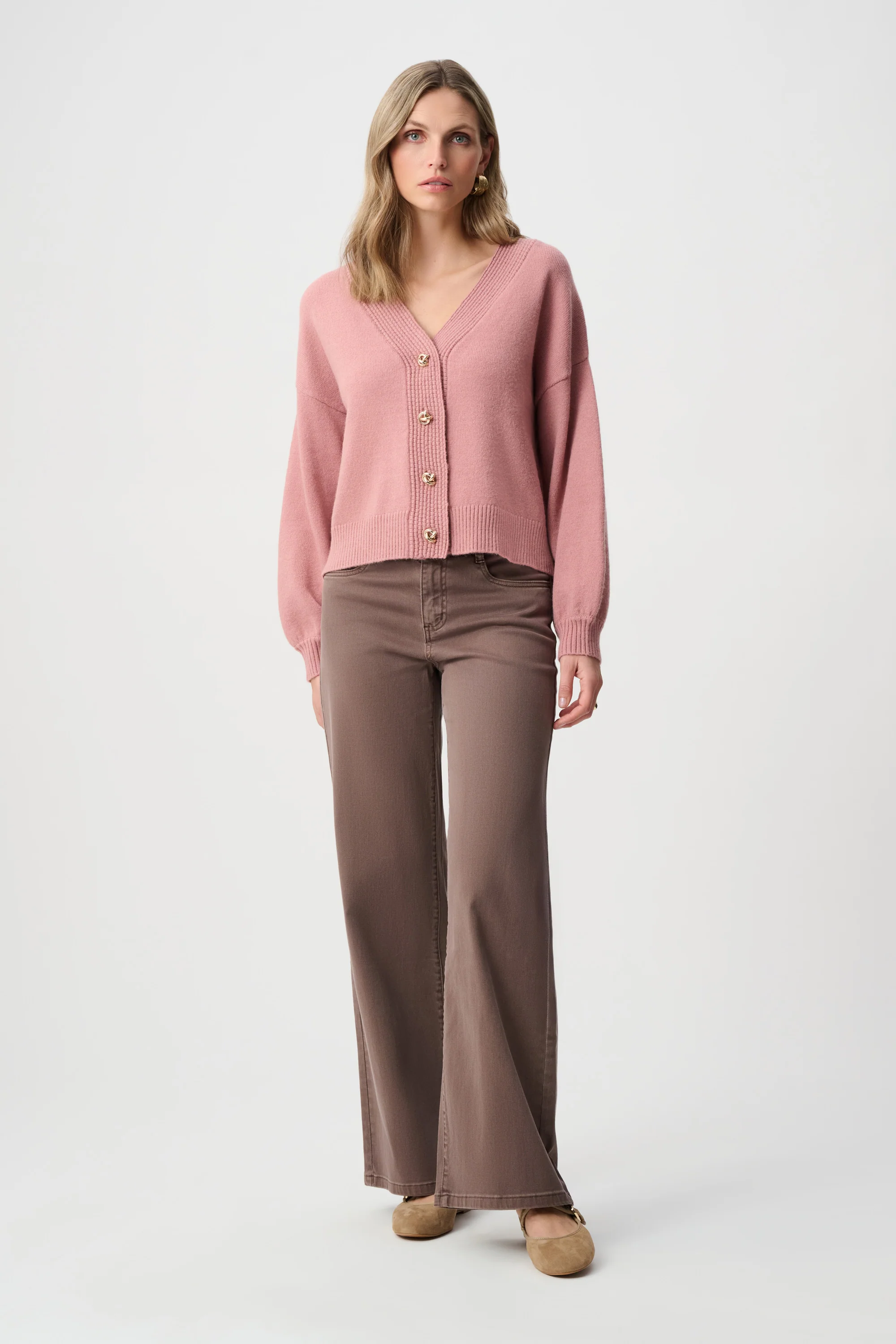 Joseph Ribkoff Brushed Knit V-Neck Boxy Cardigan Style 263952 - Image 2