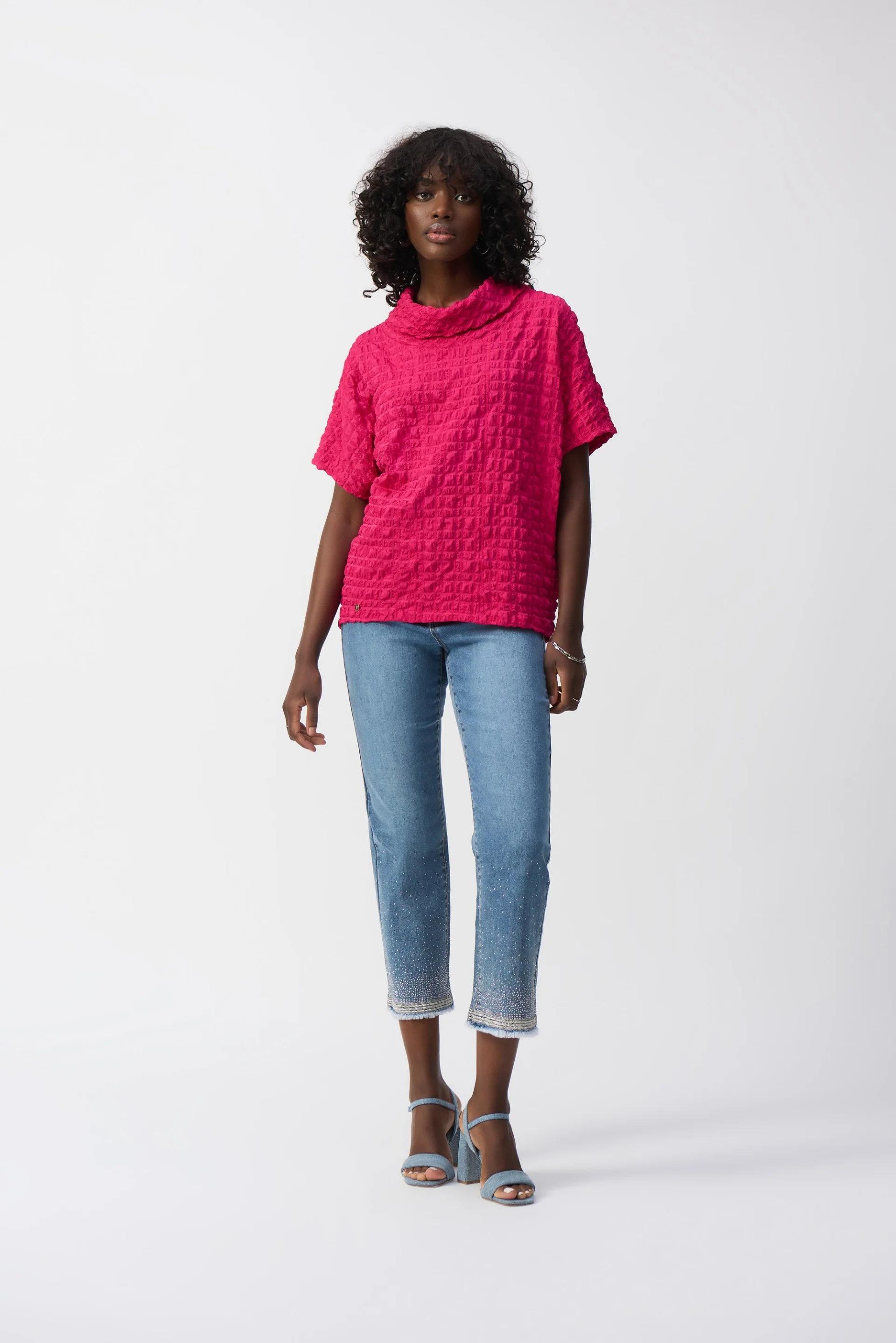 Joseph Ribkoff Bubble Jacquard Boxy Top Style 251279 - Image 5