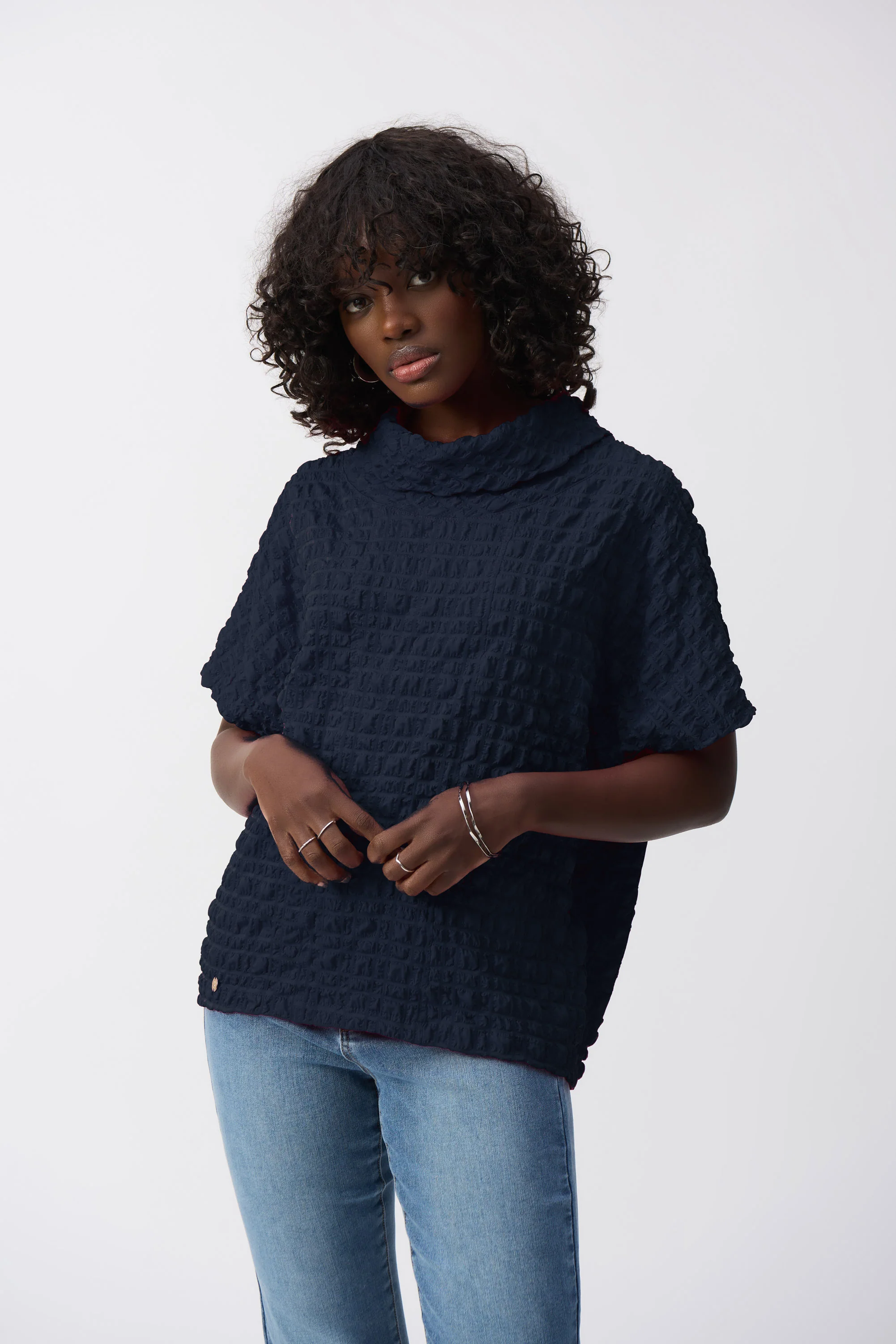 Joseph Ribkoff Bubble Jacquard Boxy Top Style 251279 - Image 8