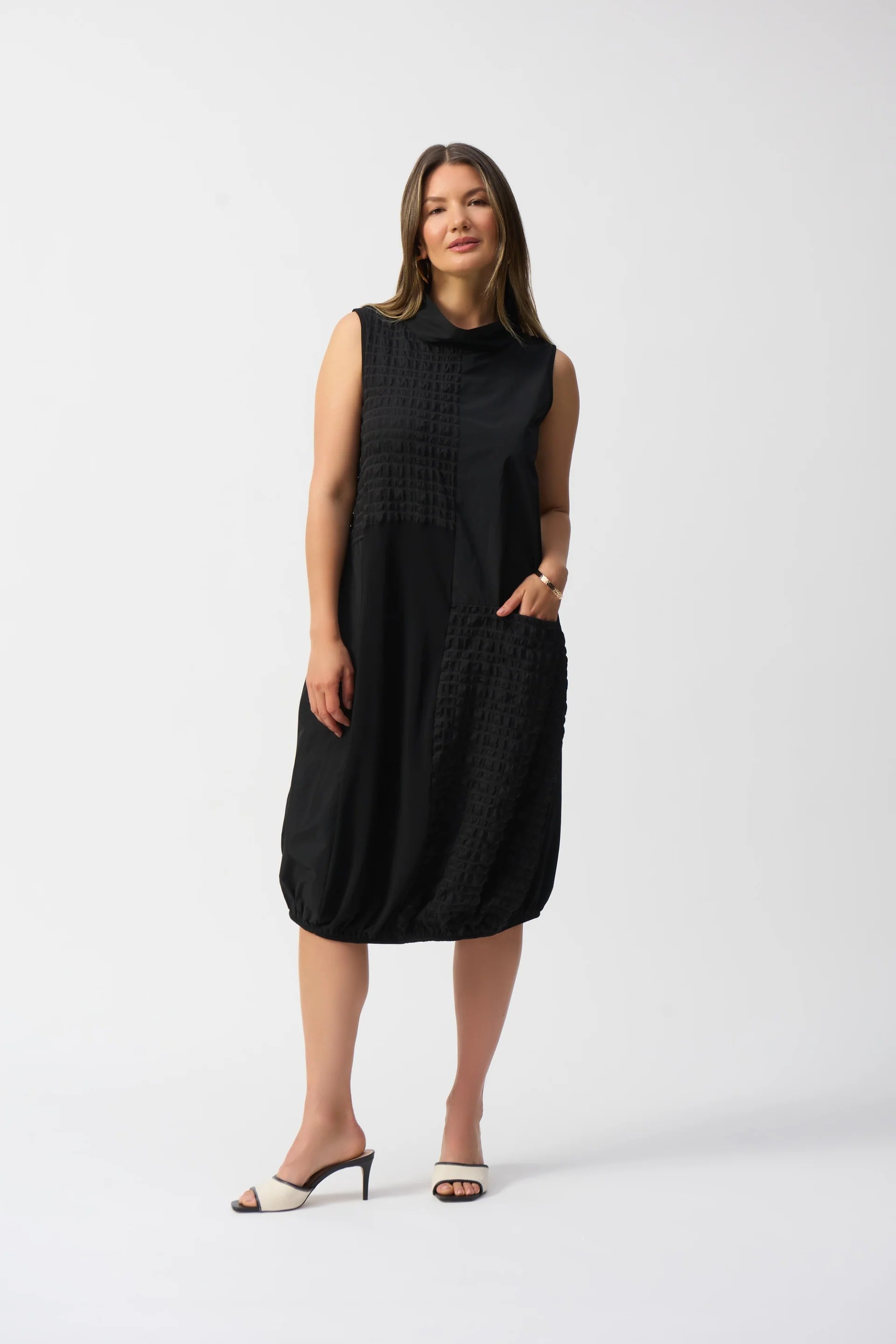 Joseph Ribkoff Bubble Jacquard Sleeveless Cocoon Dress Style 251244