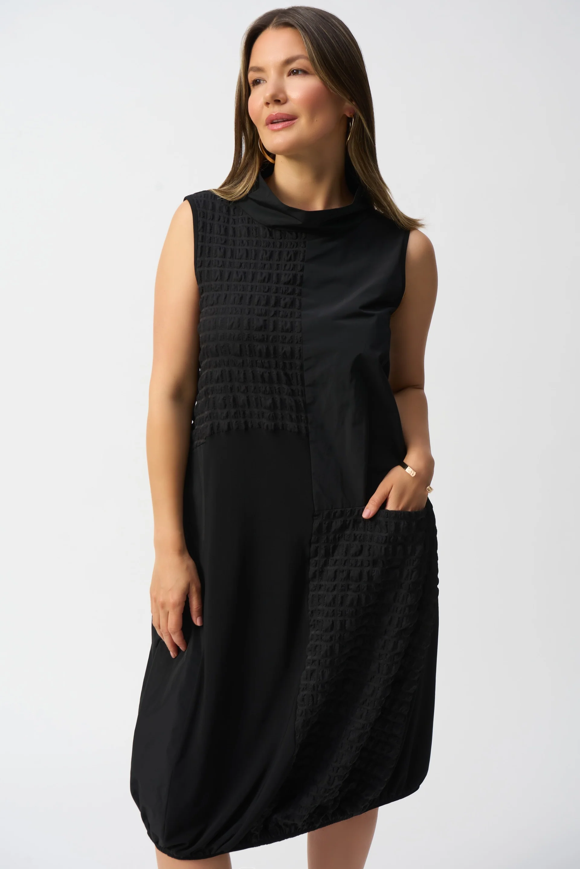 Joseph Ribkoff Bubble Jacquard Sleeveless Cocoon Dress Style 251244 - Image 2