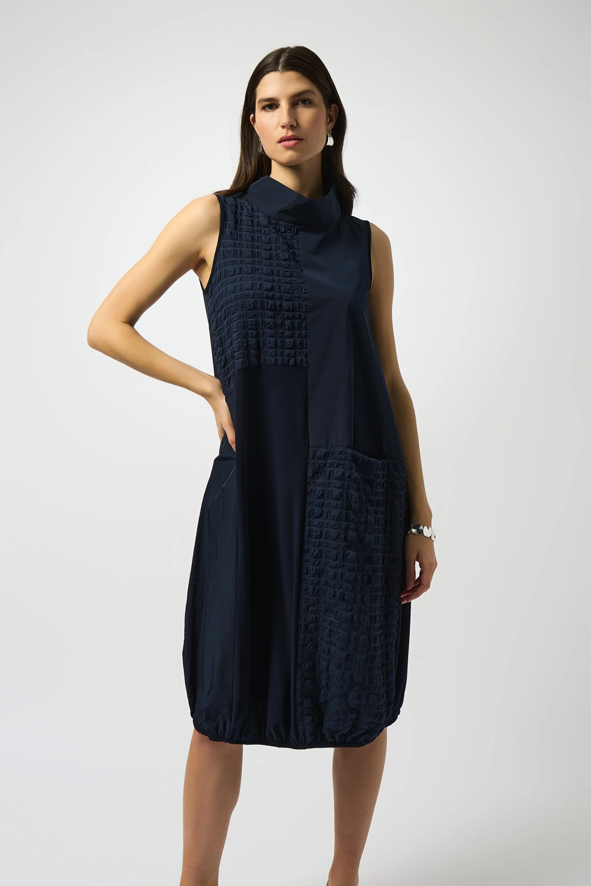 Joseph Ribkoff Bubble Jacquard Sleeveless Cocoon Dress Style 251244 - Image 5