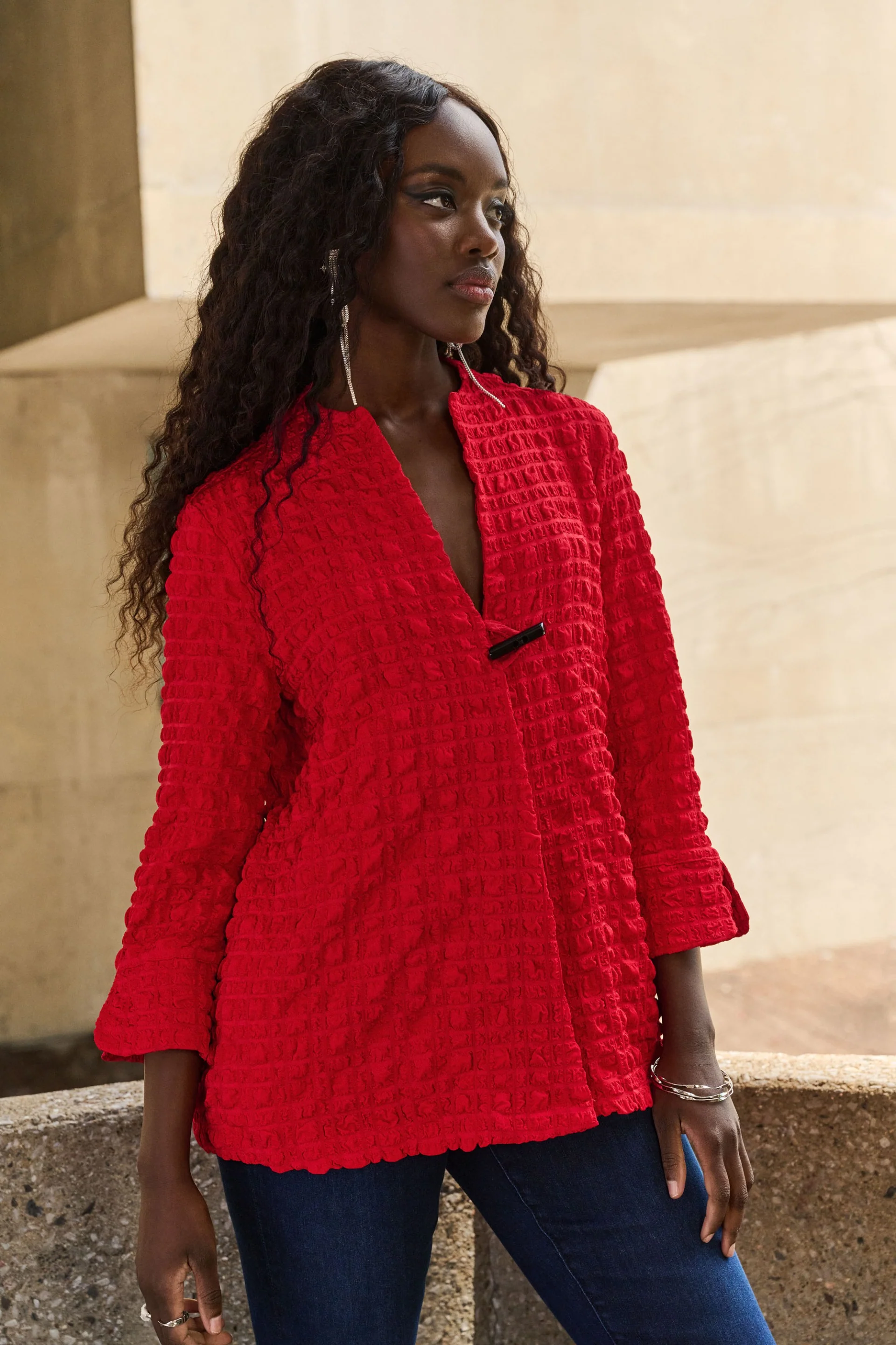 Joseph Ribkoff Bubble Jacquard Trapeze Jacket Style 251034