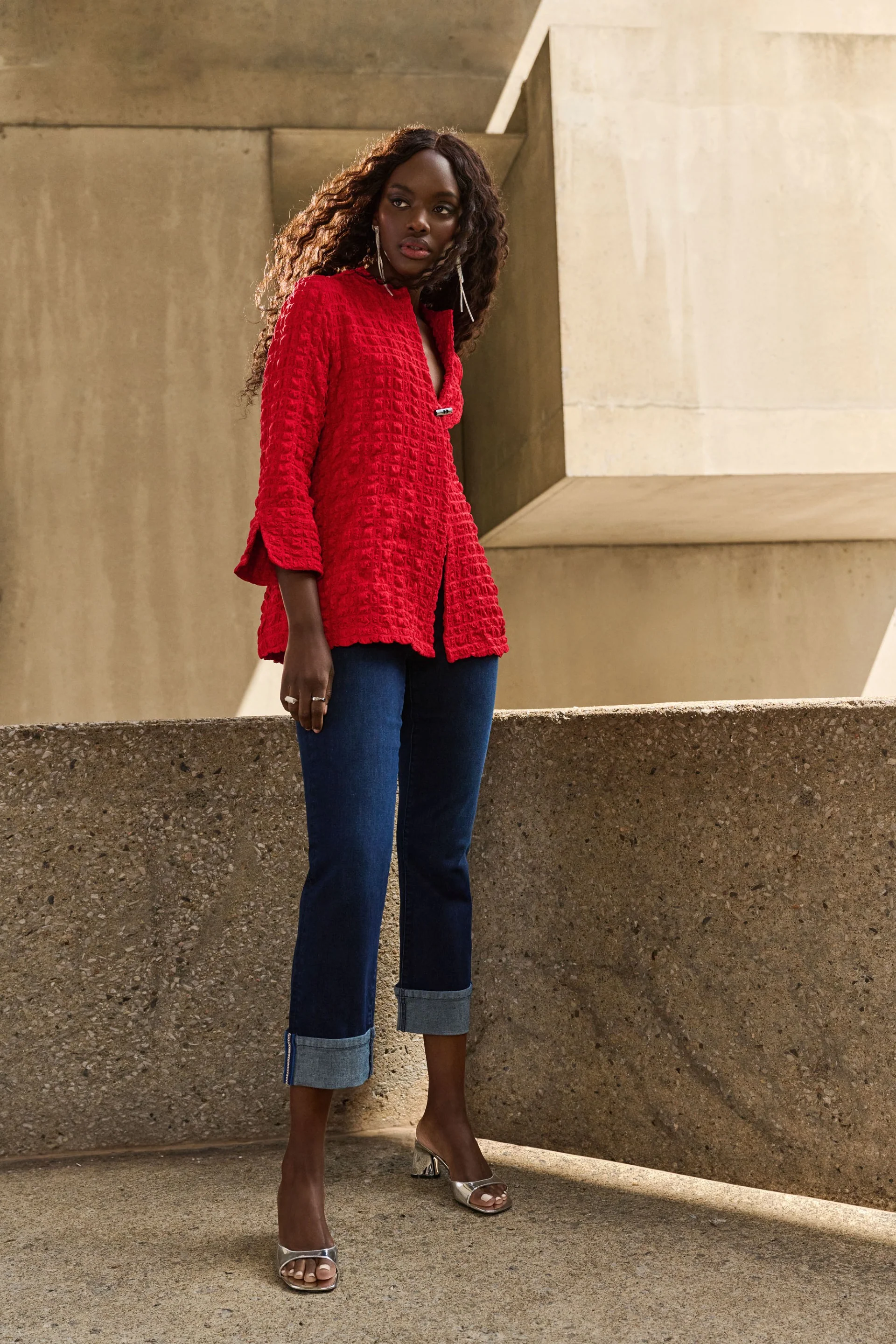 Joseph Ribkoff Bubble Jacquard Trapeze Jacket Style 251034 - Image 2