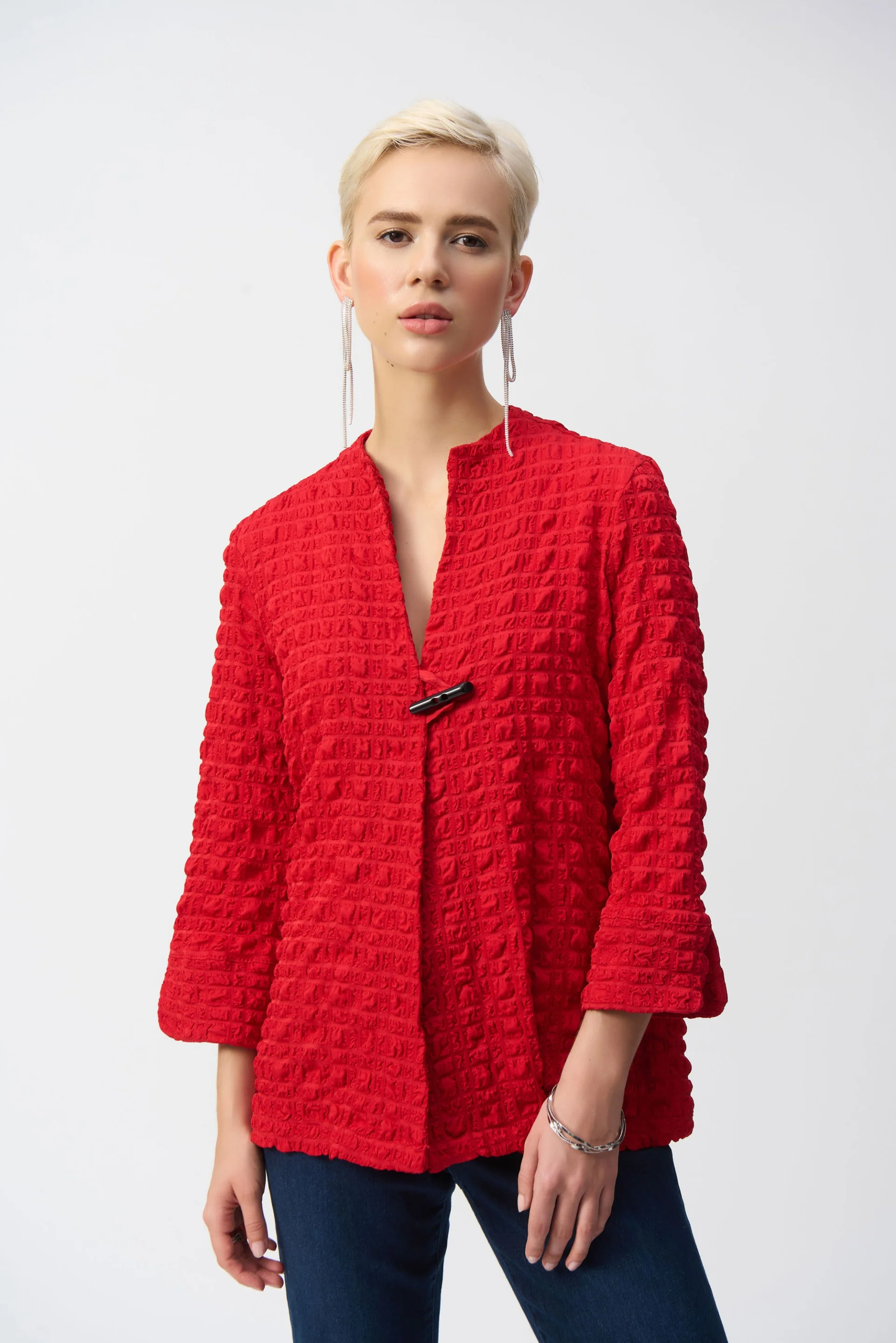 Joseph Ribkoff Bubble Jacquard Trapeze Jacket Style 251034 - Image 3