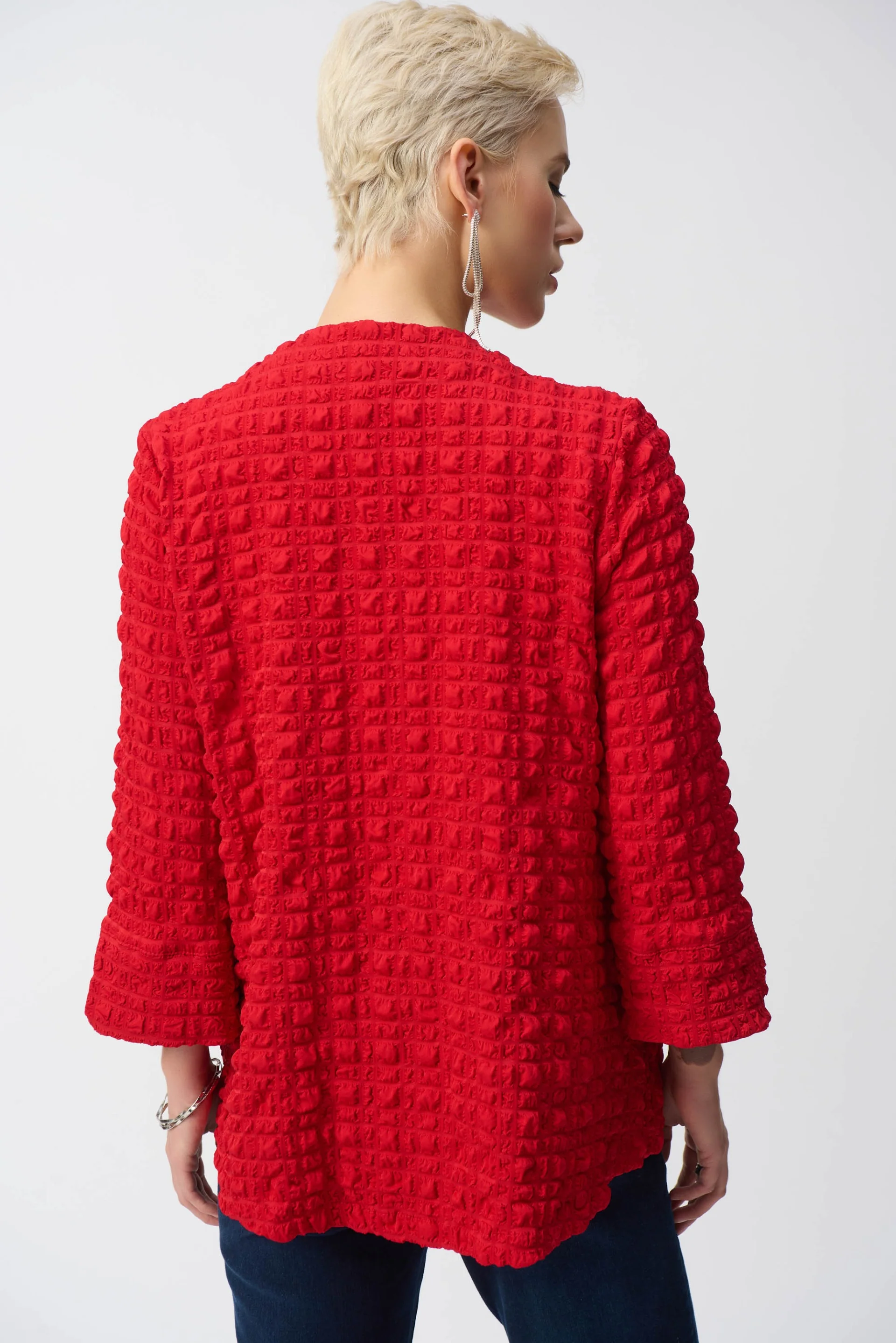 Joseph Ribkoff Bubble Jacquard Trapeze Jacket Style 251034 - Image 5