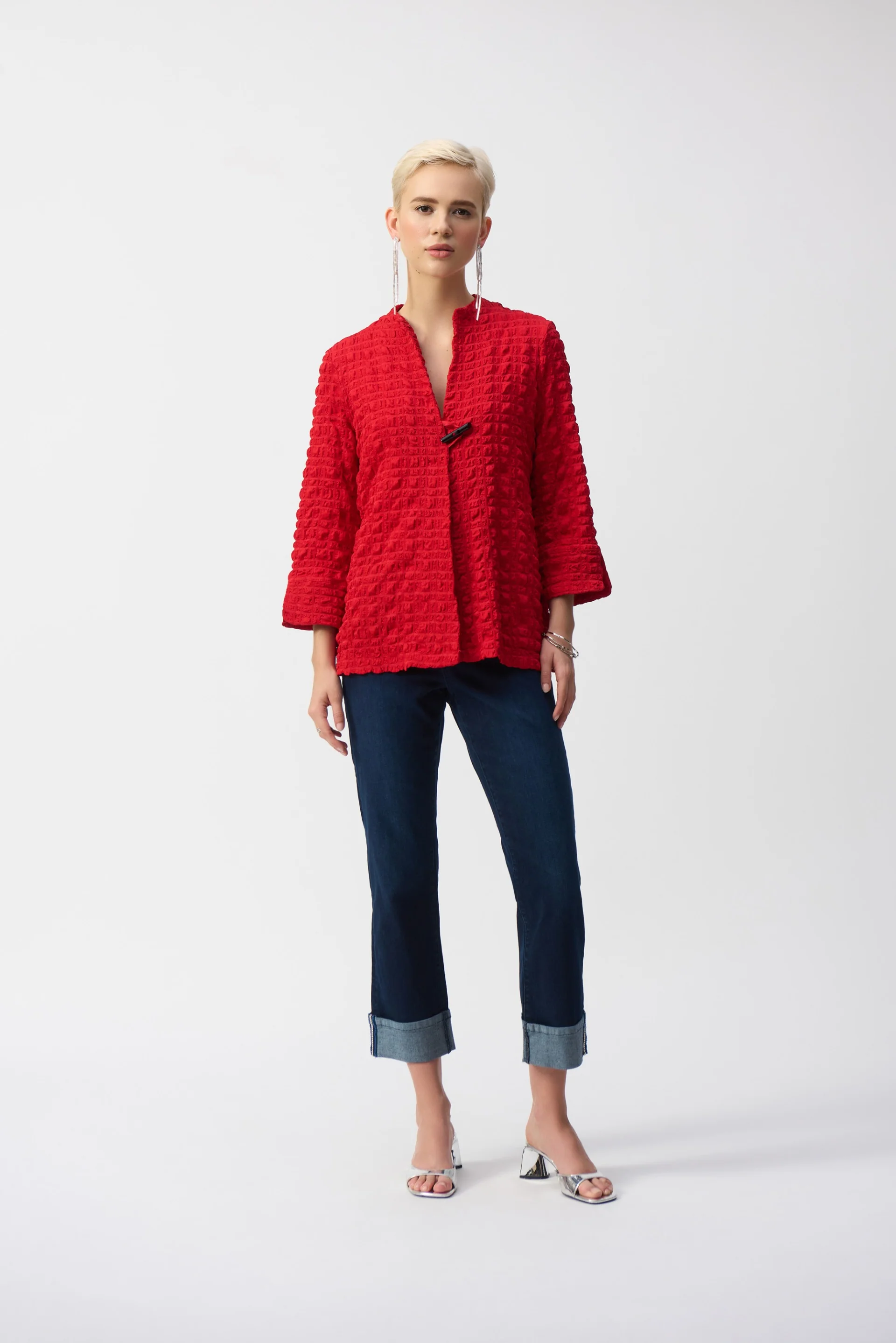 Joseph Ribkoff Bubble Jacquard Trapeze Jacket Style 251034 - Image 6