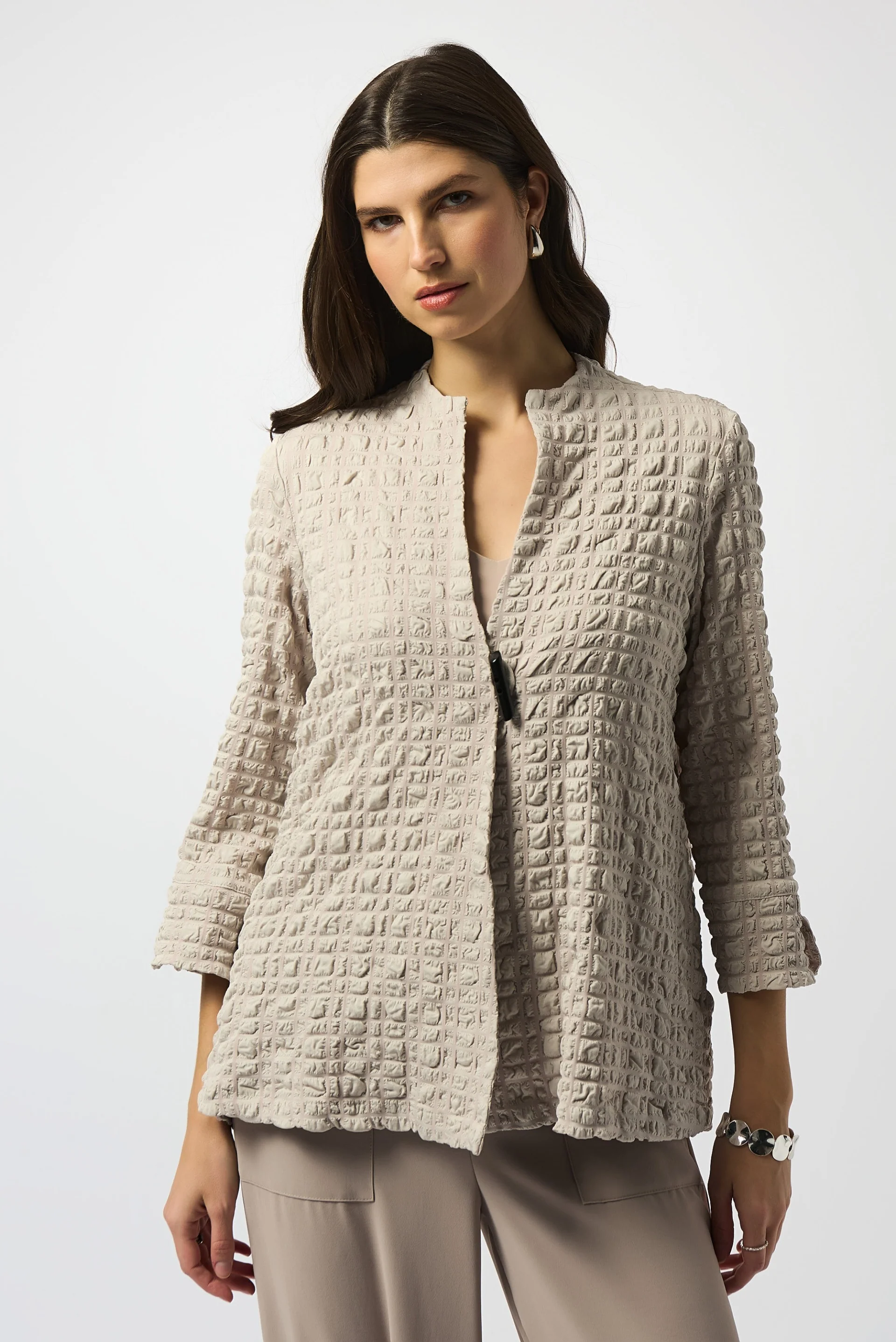 Joseph Ribkoff Bubble Jacquard Trapeze Jacket Style 251034 - Image 7