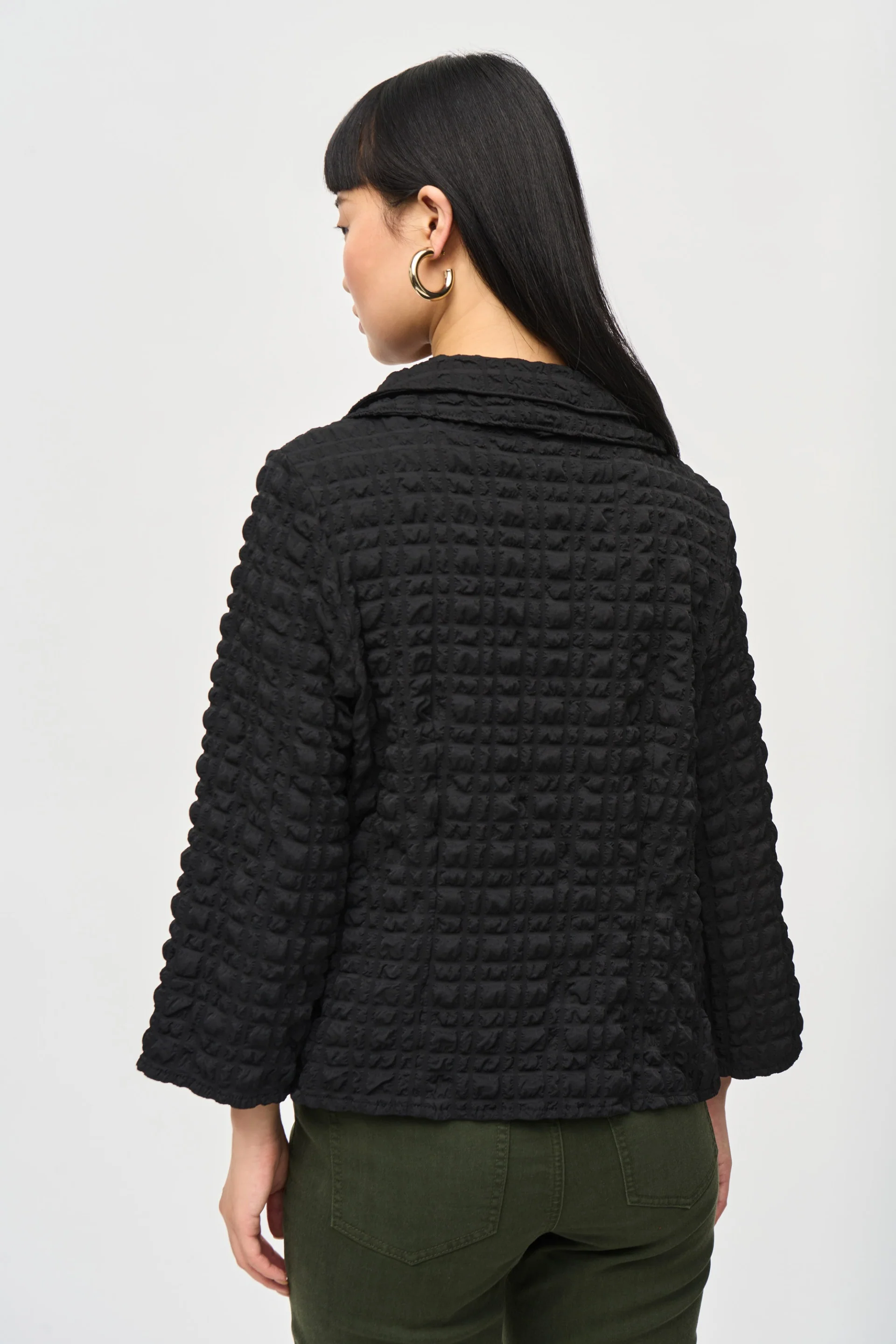 Joseph Ribkoff Bubble Woven Cropped Jacket Style 243084 - Image 2