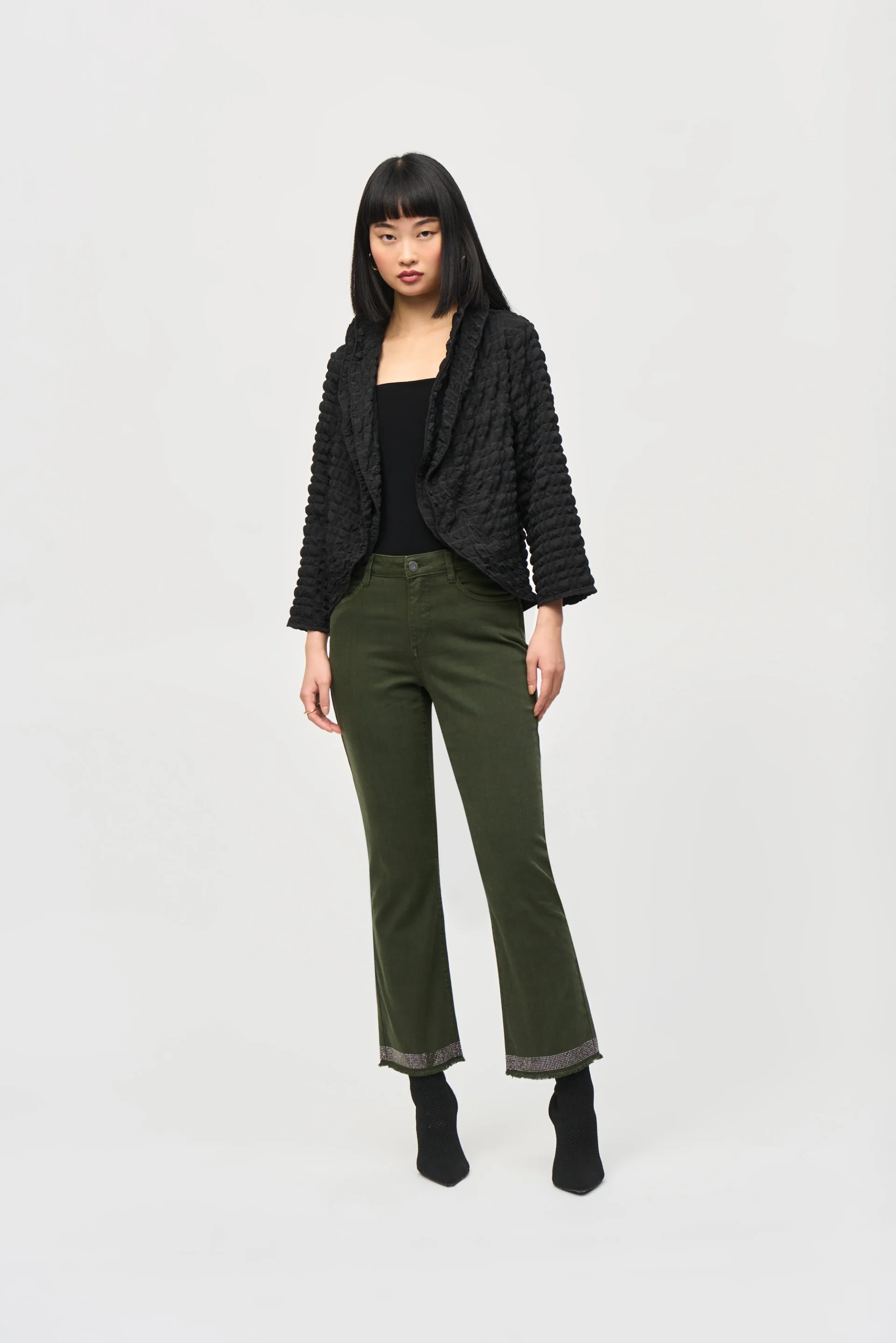 Joseph Ribkoff Bubble Woven Cropped Jacket Style 243084 - Image 4