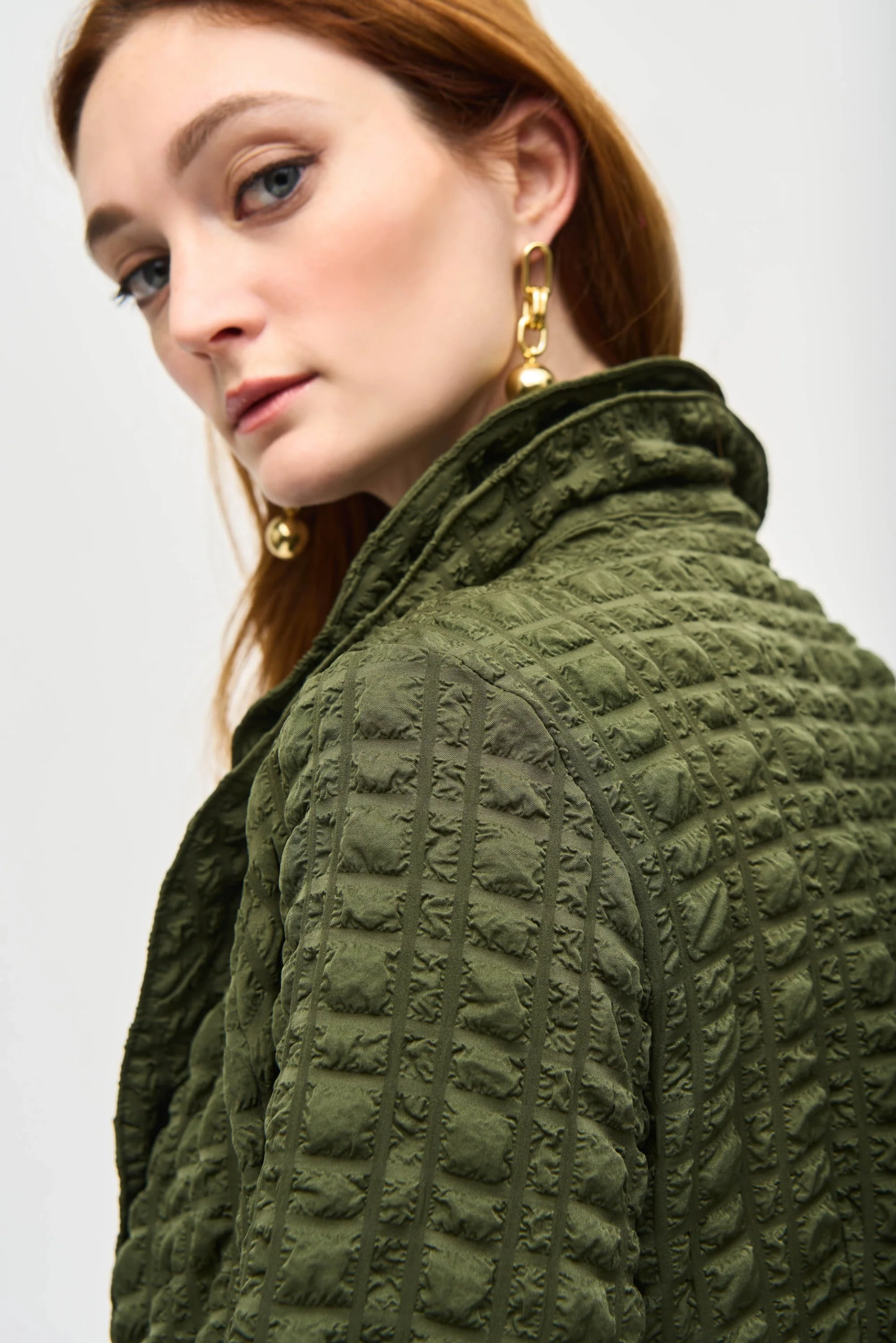 Joseph Ribkoff Bubble Woven Cropped Jacket Style 243084 - Image 7
