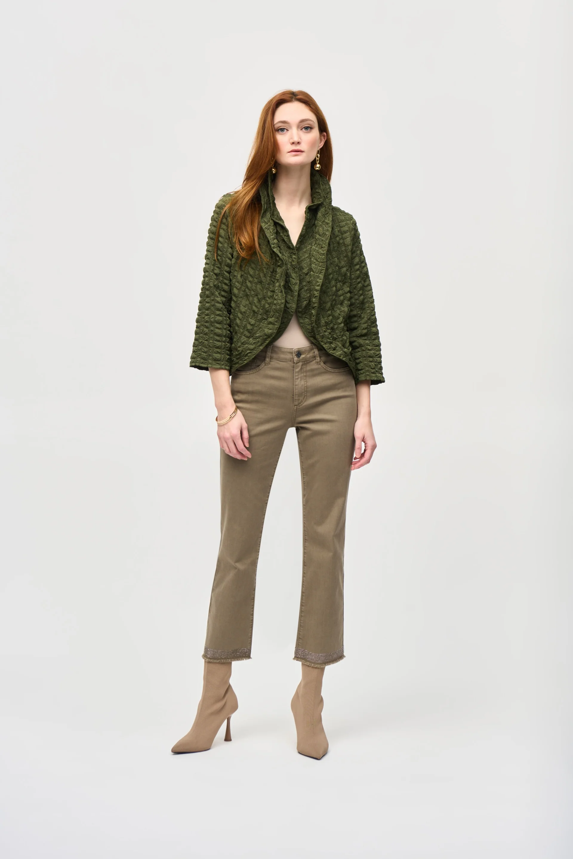 Joseph Ribkoff Bubble Woven Cropped Jacket Style 243084 - Image 8