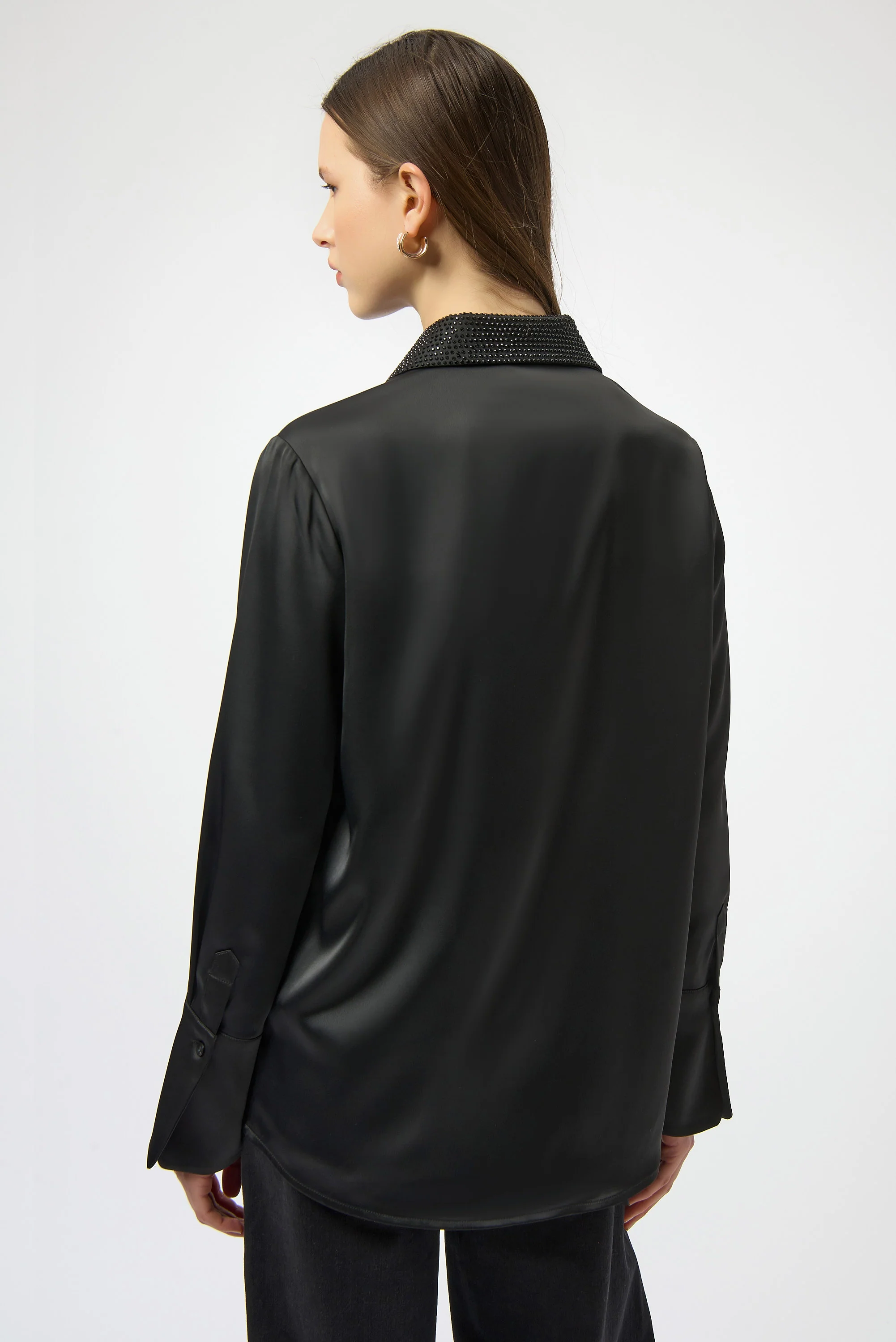 Joseph Ribkoff Button-Front Blouse with Embellished Collar Style 254926 - Image 3