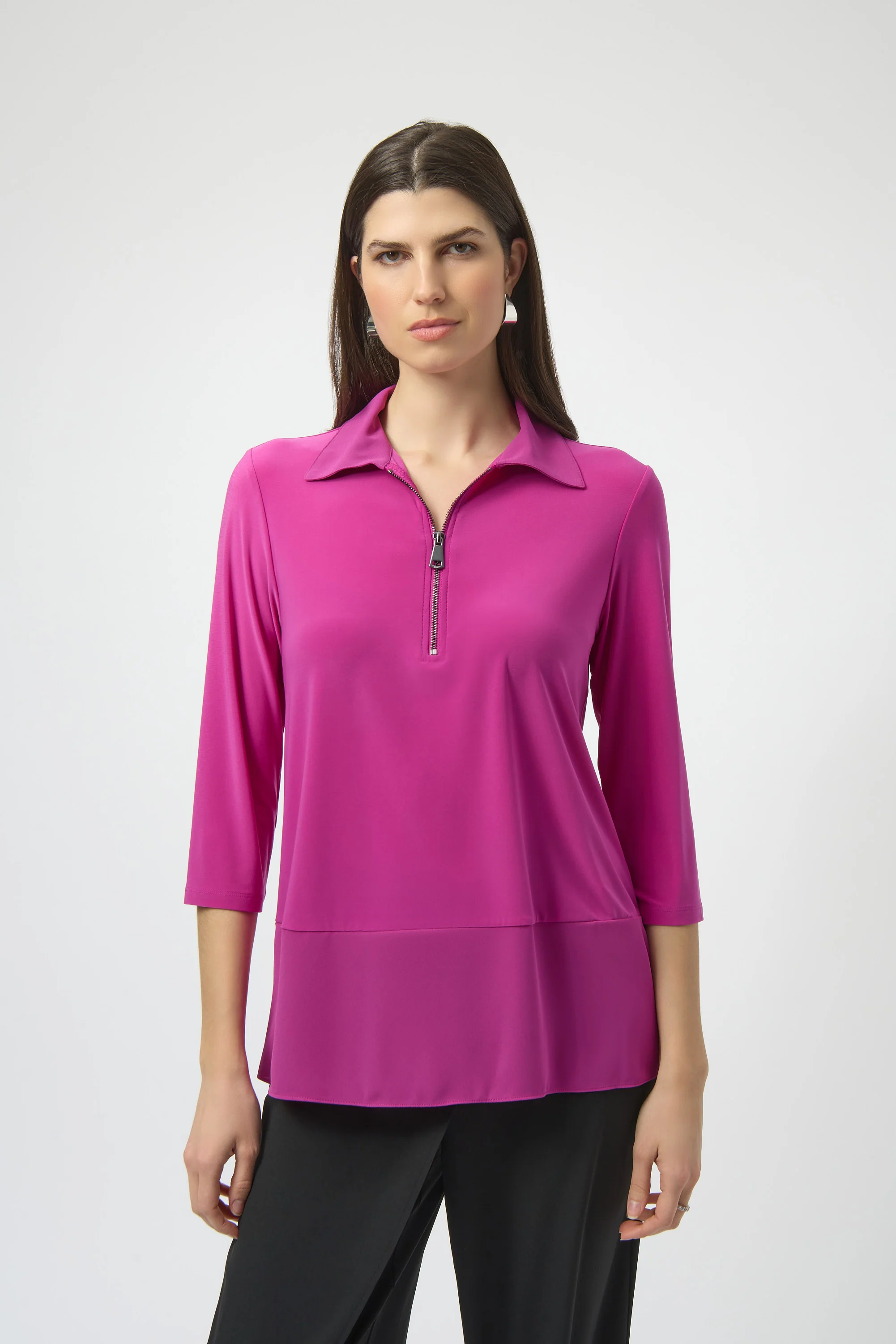 Joseph Ribkoff Silky Knit And Georgette Straight Tunic Style 251055 - Image 4