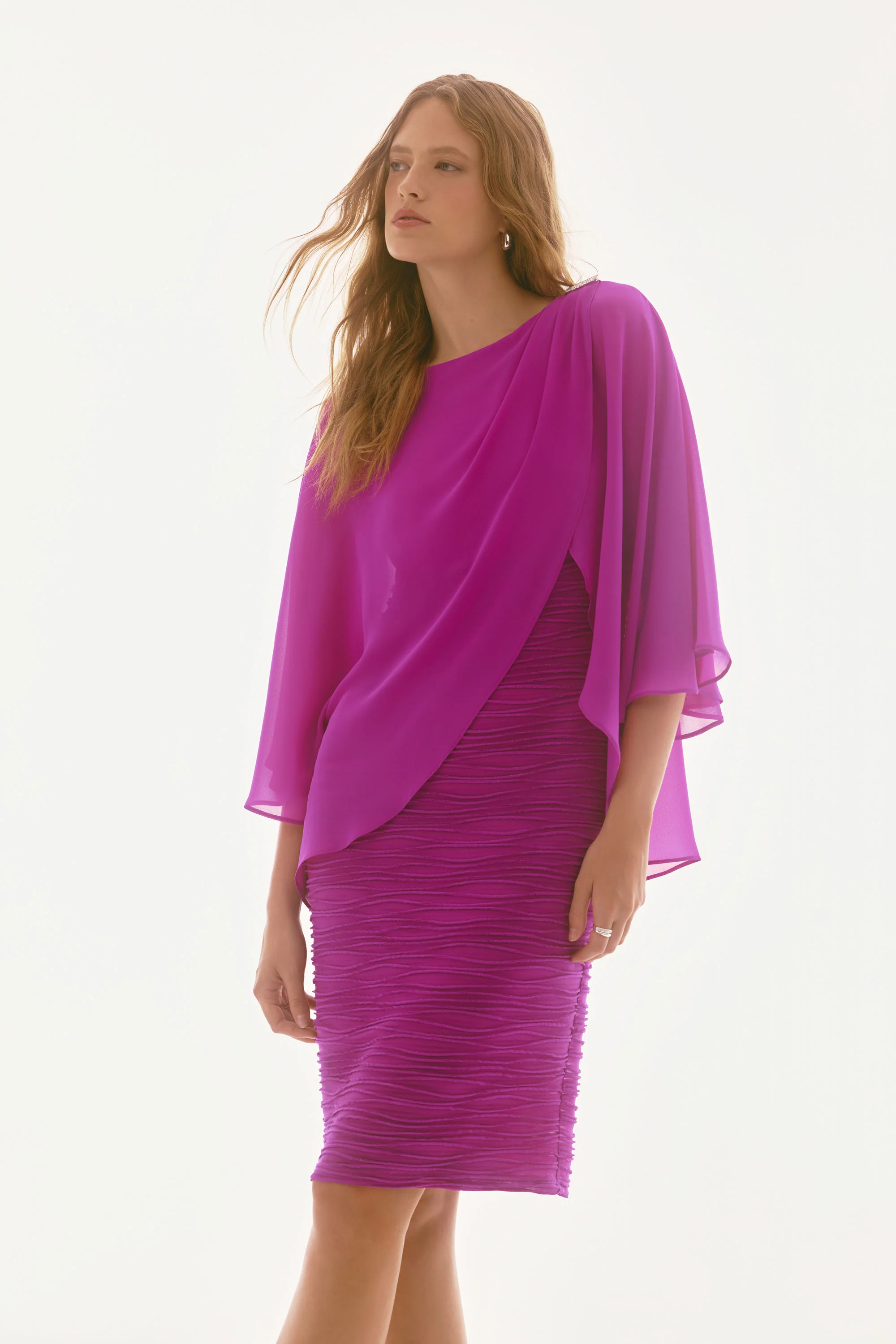 Joseph Ribkoff Cascade and Chiffon Sheath Dress Style 251720 - Image 5