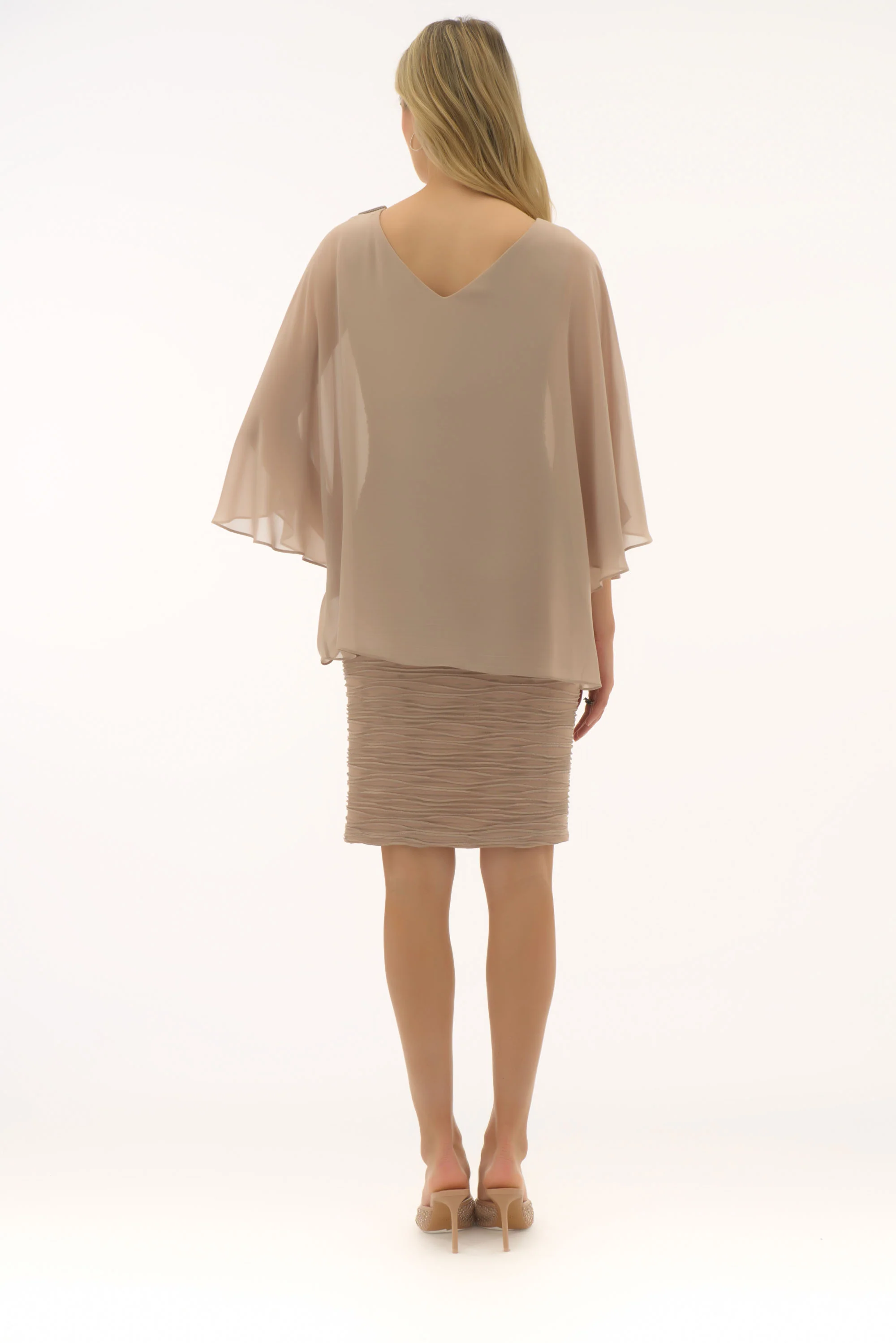 Joseph Ribkoff Cascade and Chiffon Sheath Dress Style 251720 - Image 7