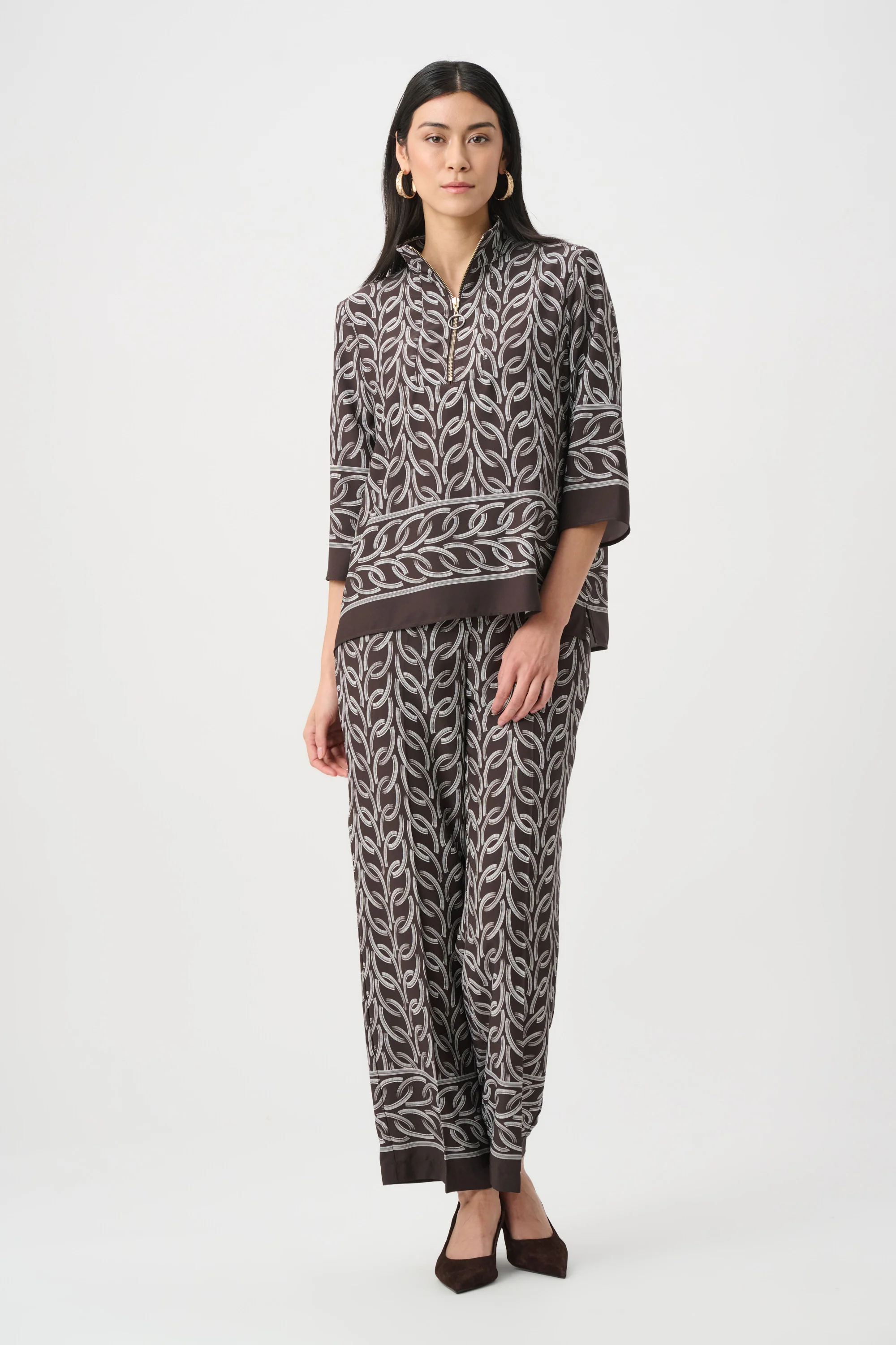 Joseph Ribkoff Chain Print Boxy Top Style 263054 - Image 6