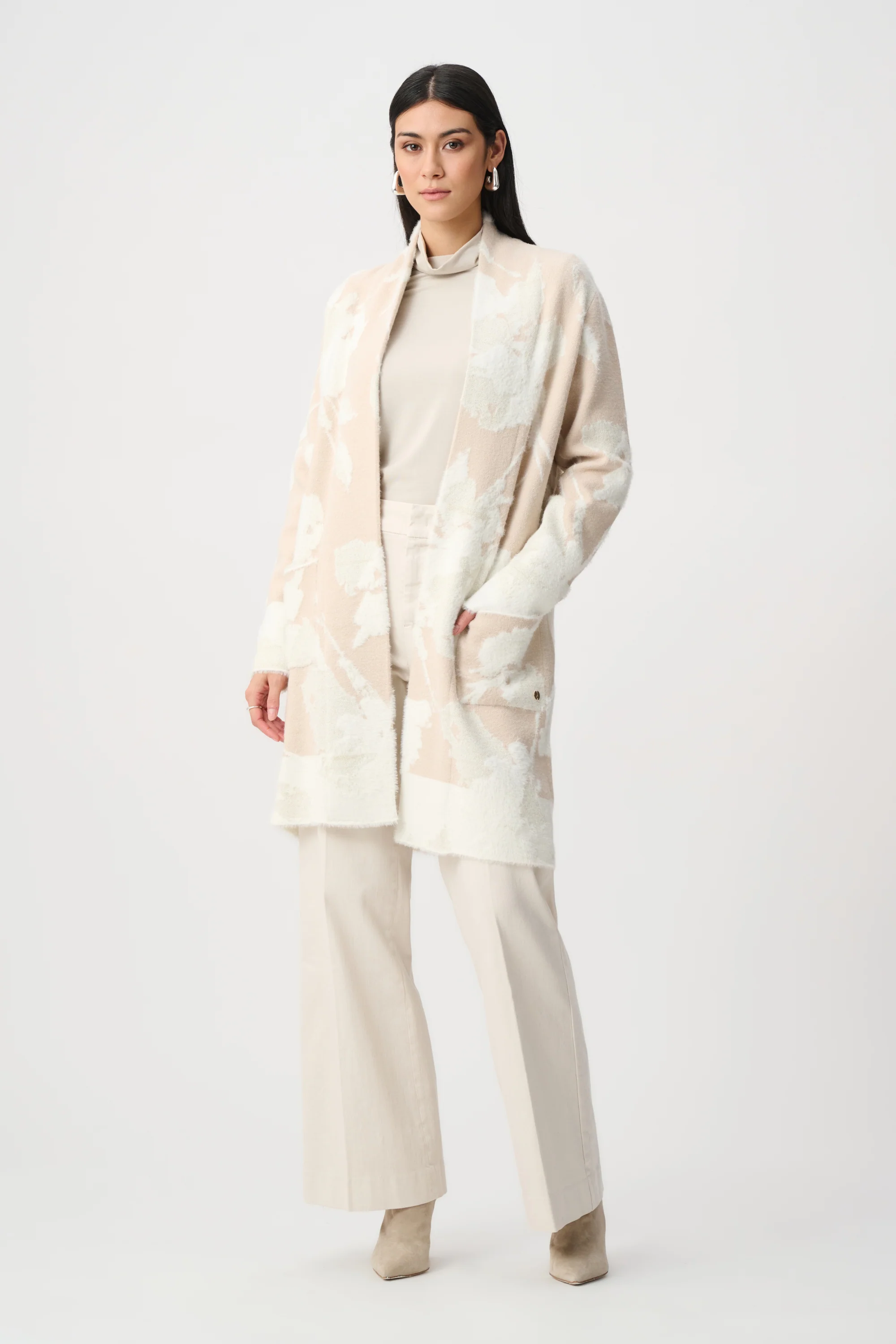 Joseph Ribkoff Abstract Print Long Cardigan Style 253956F26 - Image 2