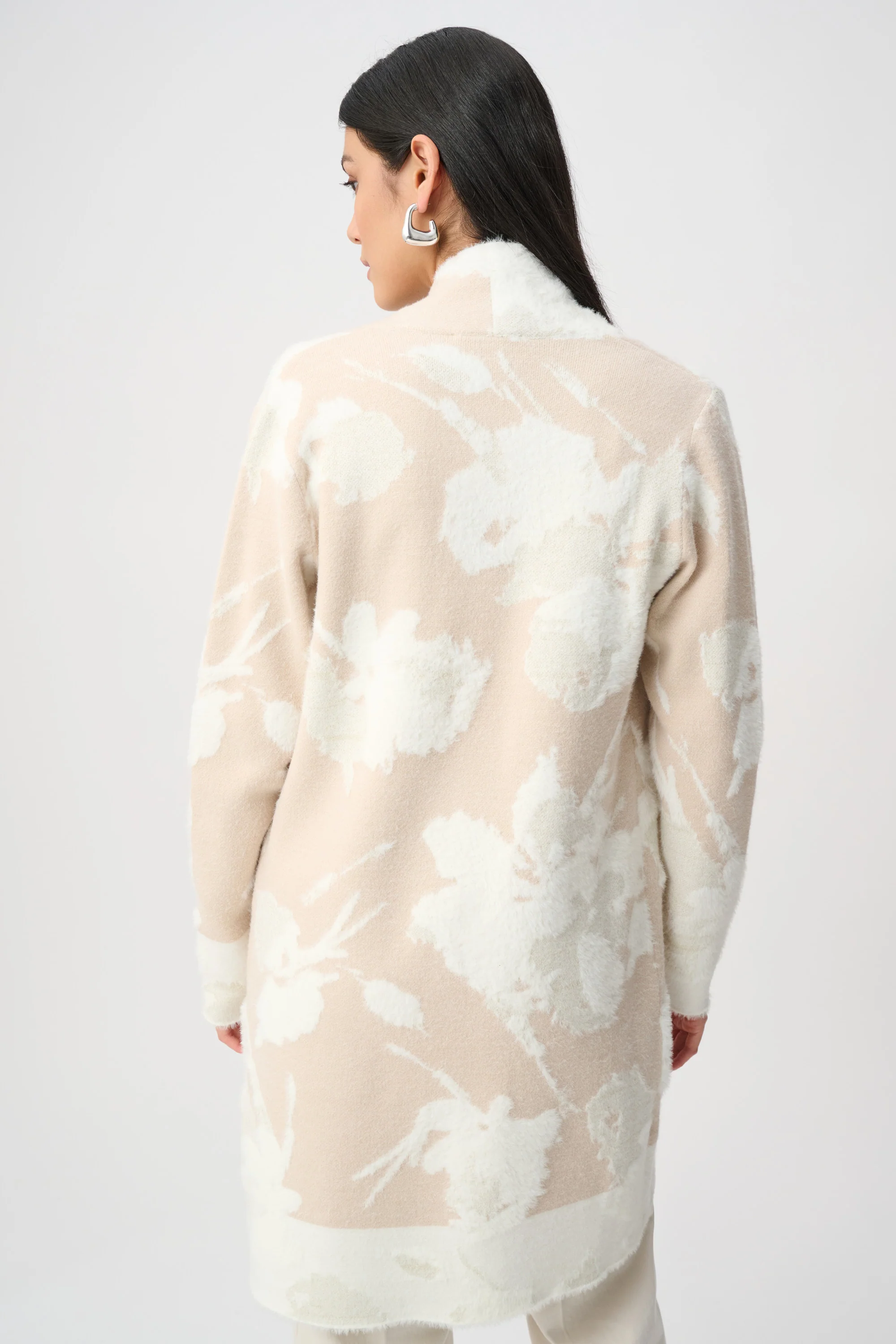 Joseph Ribkoff Abstract Print Long Cardigan Style 253956F26 - Image 3