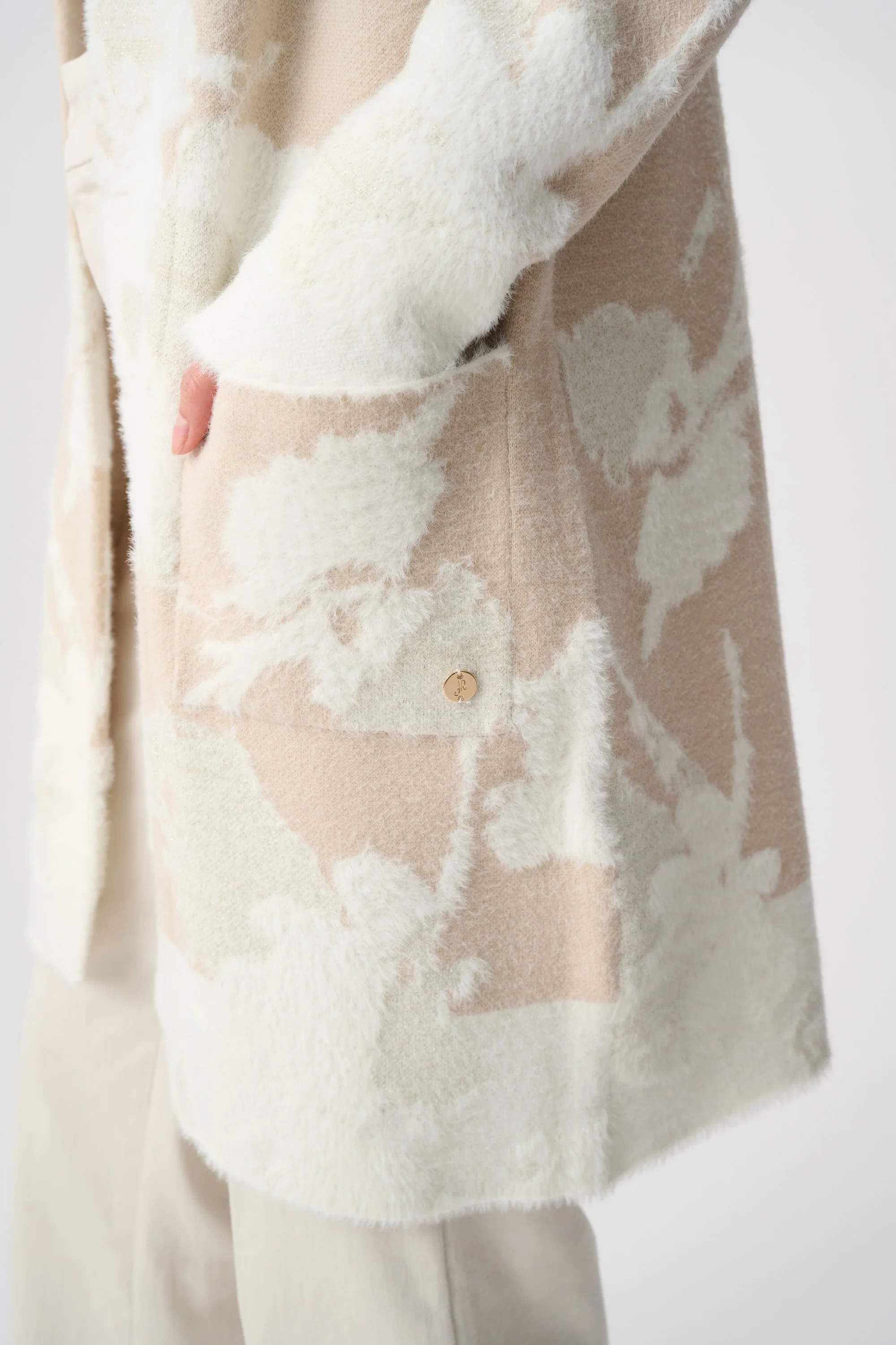 Joseph Ribkoff Abstract Print Long Cardigan Style 253956F26 - Image 4
