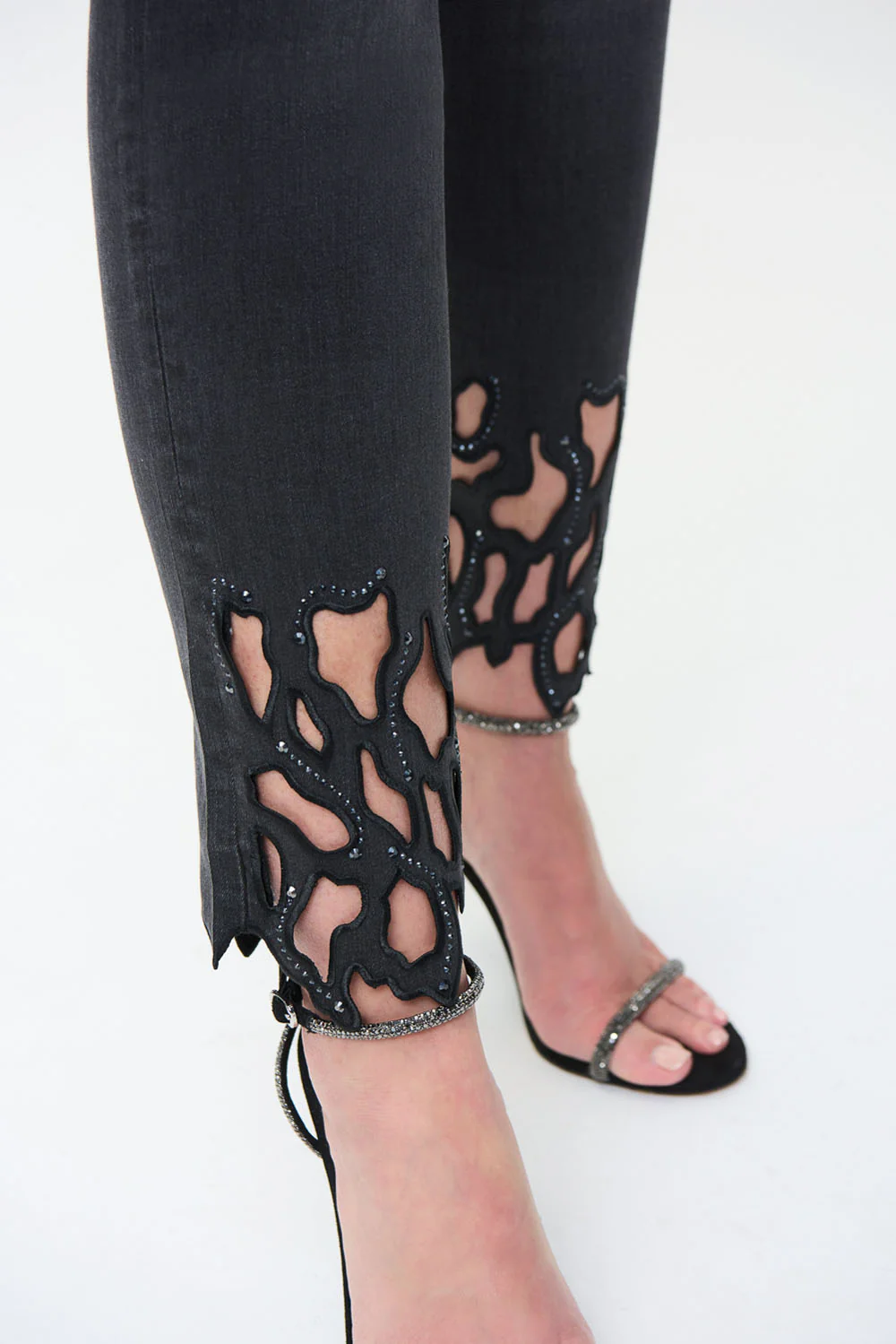 Joseph Ribkoff Charcoal Denim Pants Style 224923 - Image 3