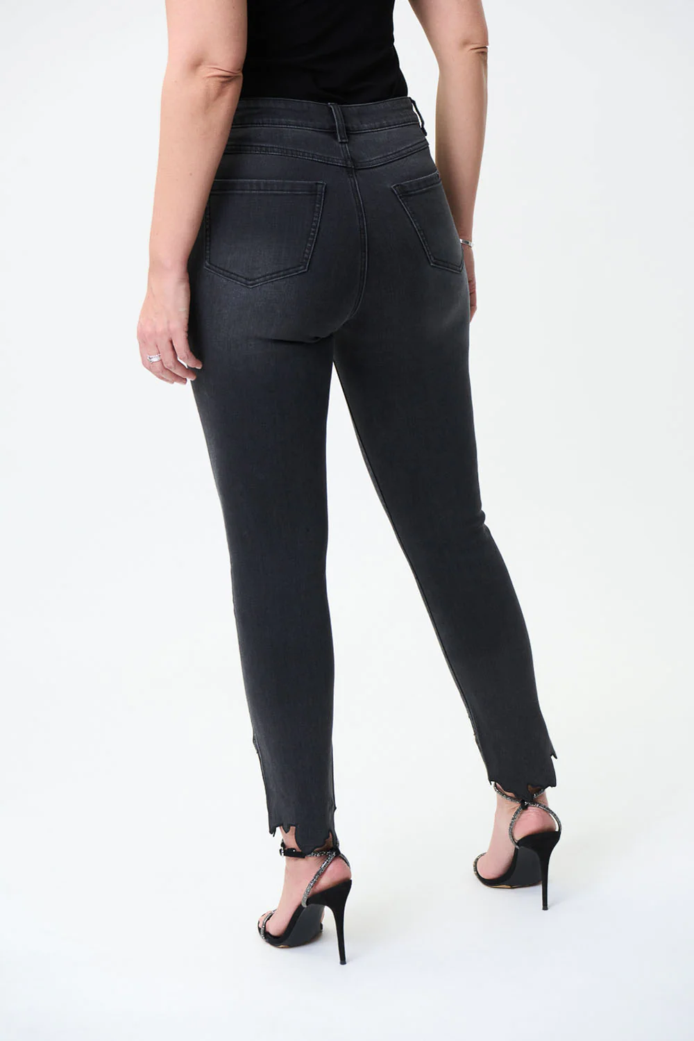 Joseph Ribkoff Charcoal Denim Pants Style 224923 - Image 4