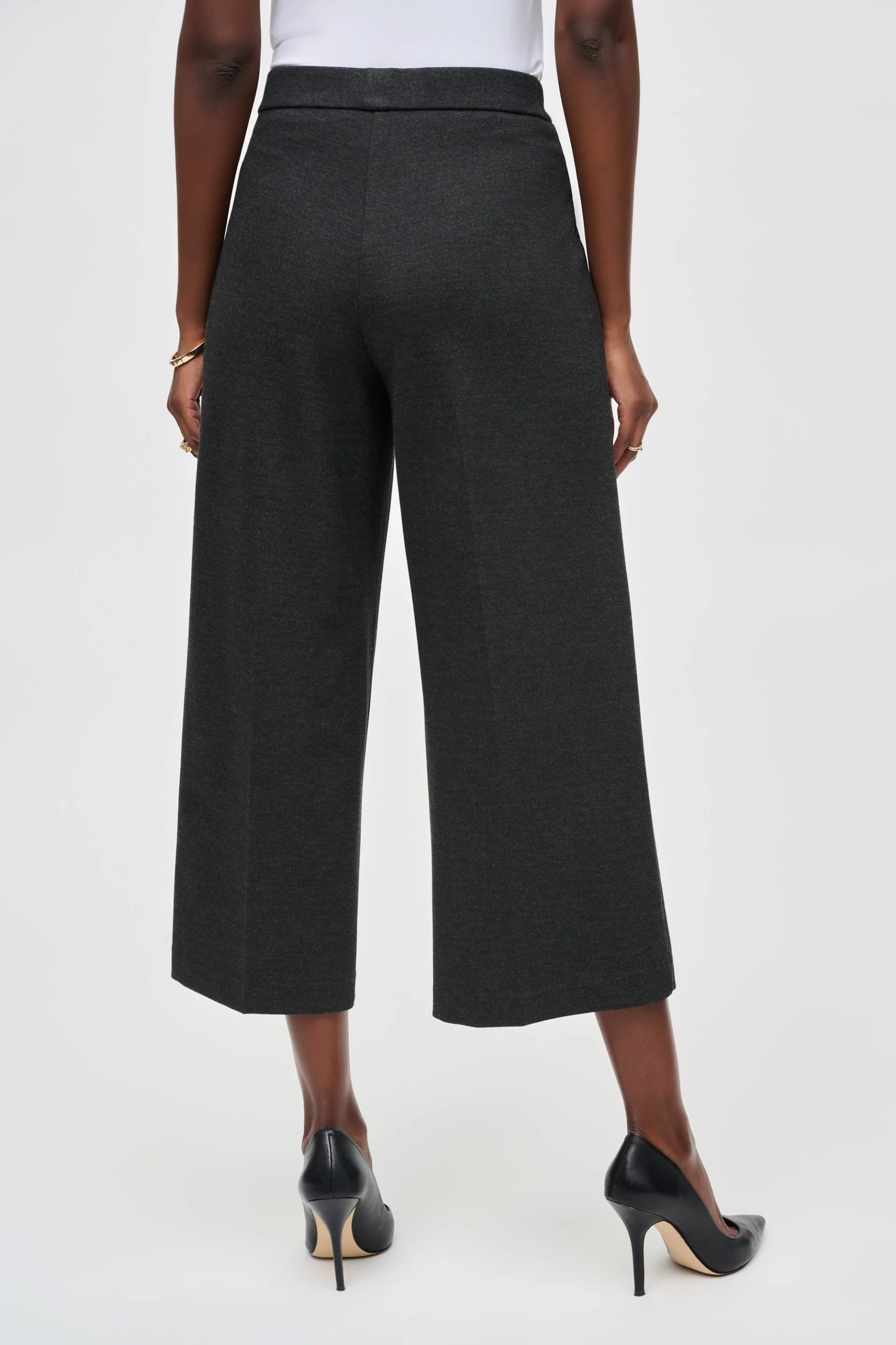 Joseph Ribkoff Charcoal Grey Pull-On Culotte Pants Style 243259 - Image 2