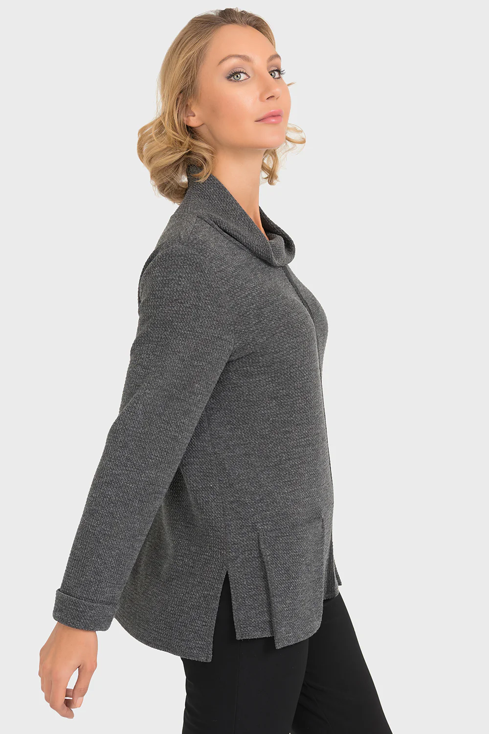 Joseph Ribkoff Charcoal Top Style 193481 - Image 2