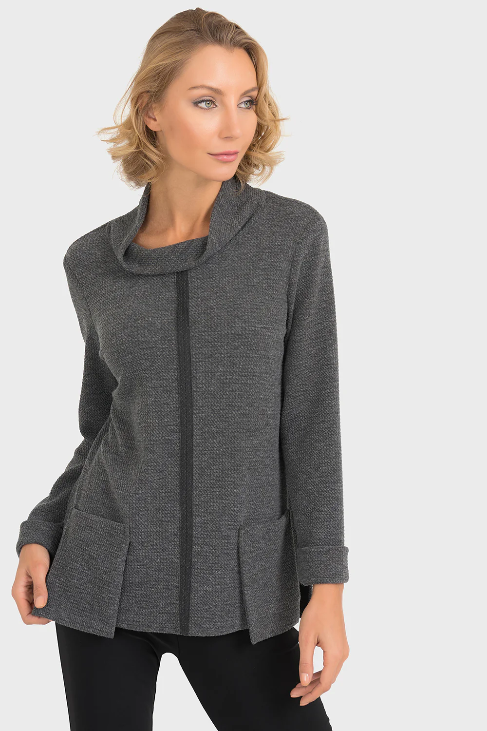 Joseph Ribkoff Charcoal Top Style 193481 - Image 4