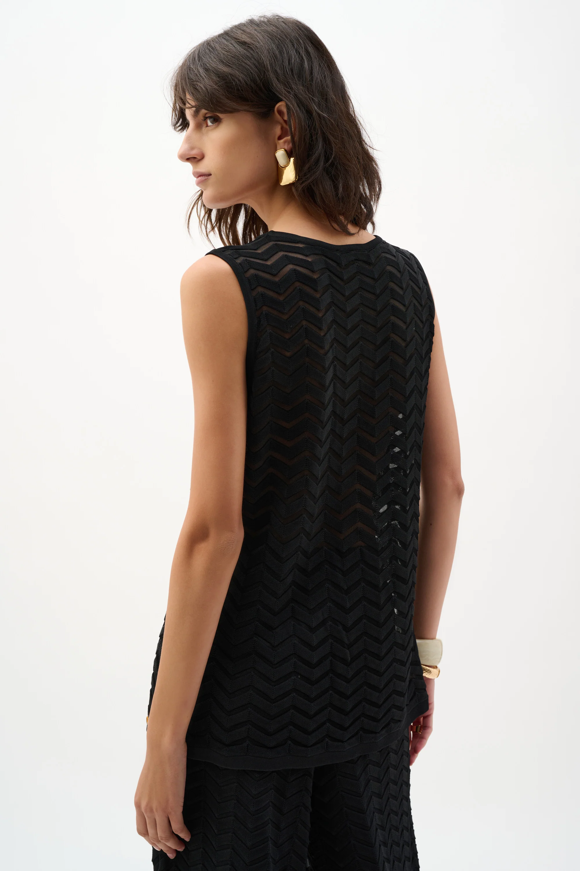 Joseph Ribkoff Chevron Stitch Relaxed Tunic Top Style 262932 - Image 5