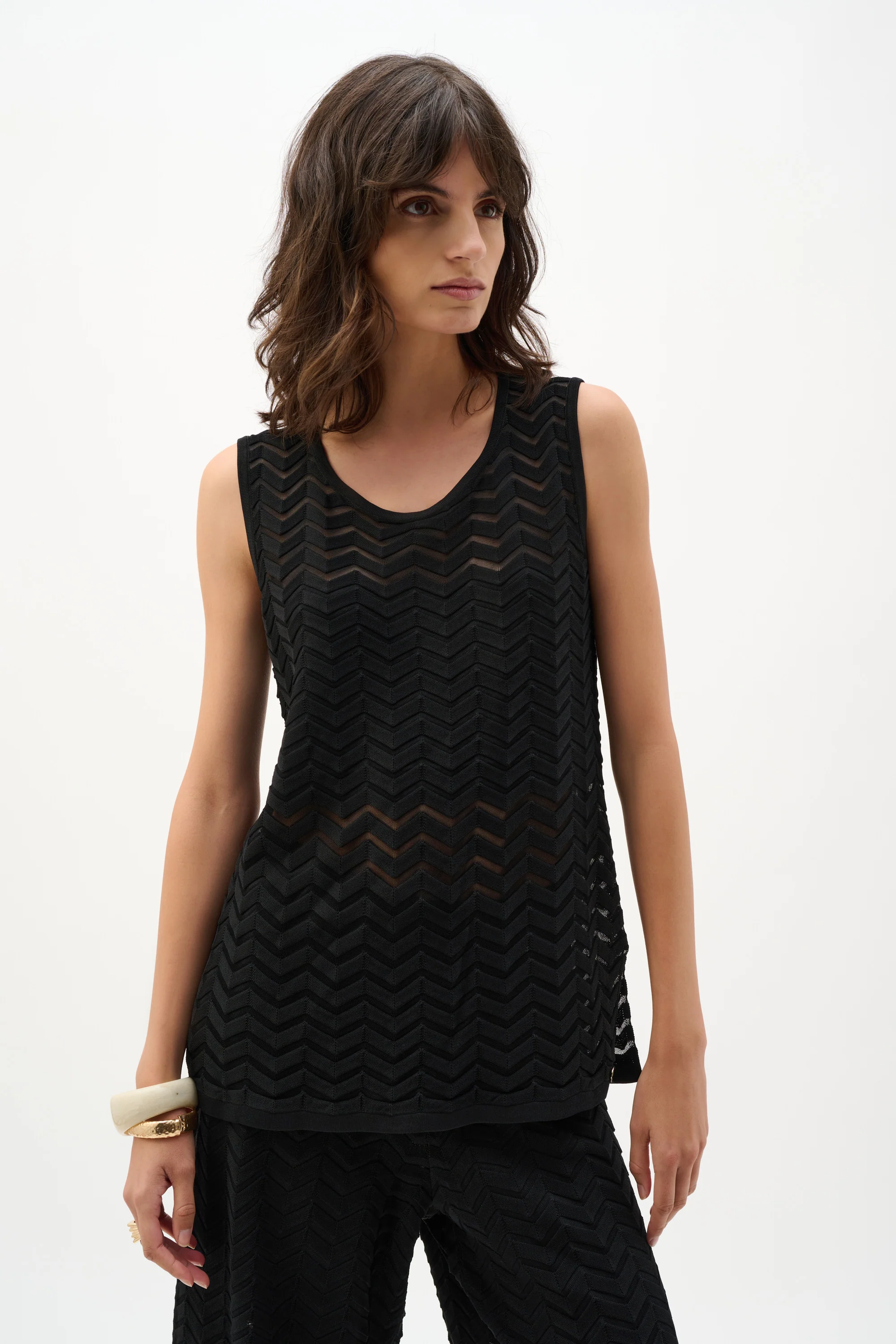 Joseph Ribkoff Chevron Stitch Relaxed Tunic Top Style 262932 - Image 6
