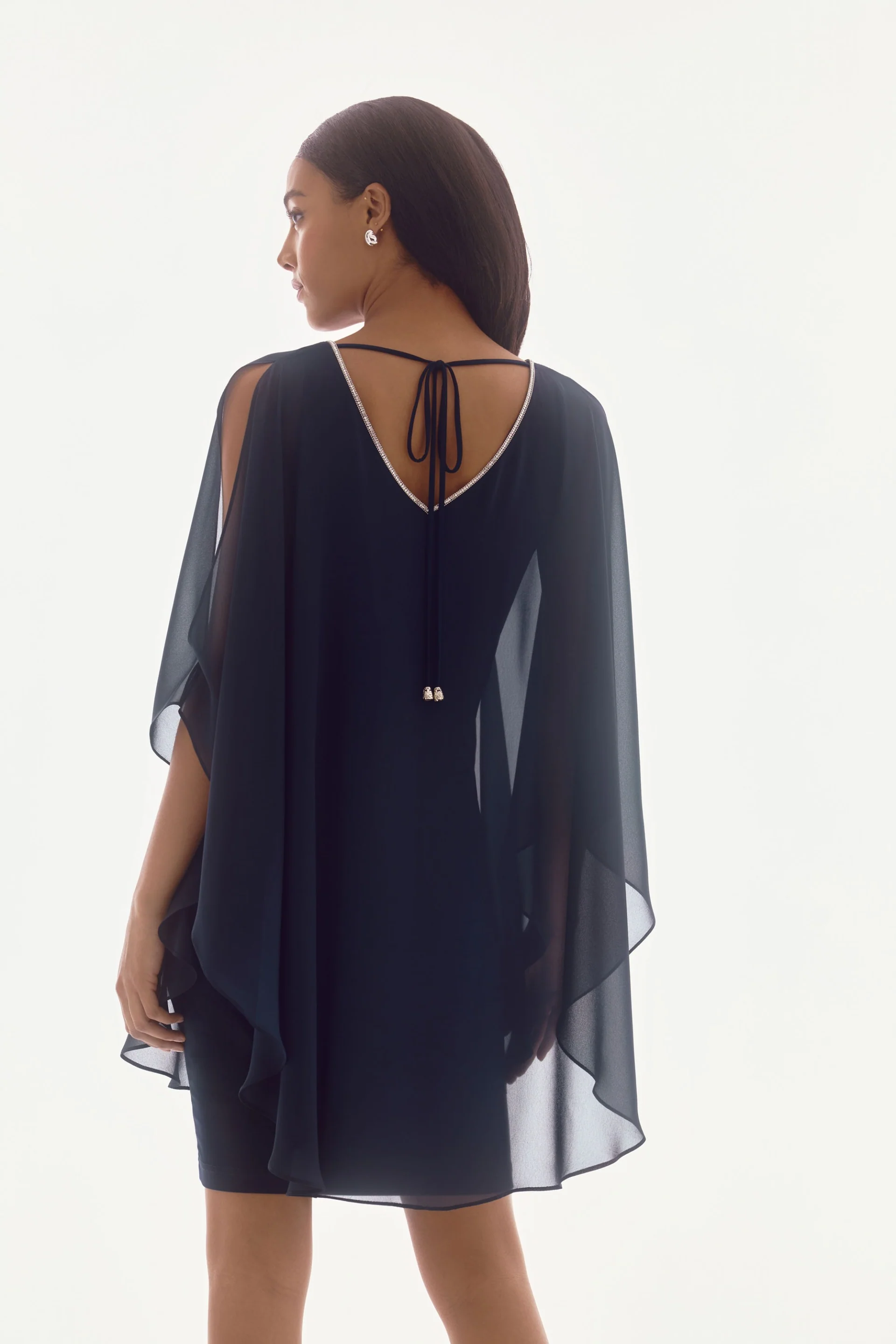 Joseph Ribkoff Chiffon and Silky Knit Layered Dress Style 251746 - Image 4